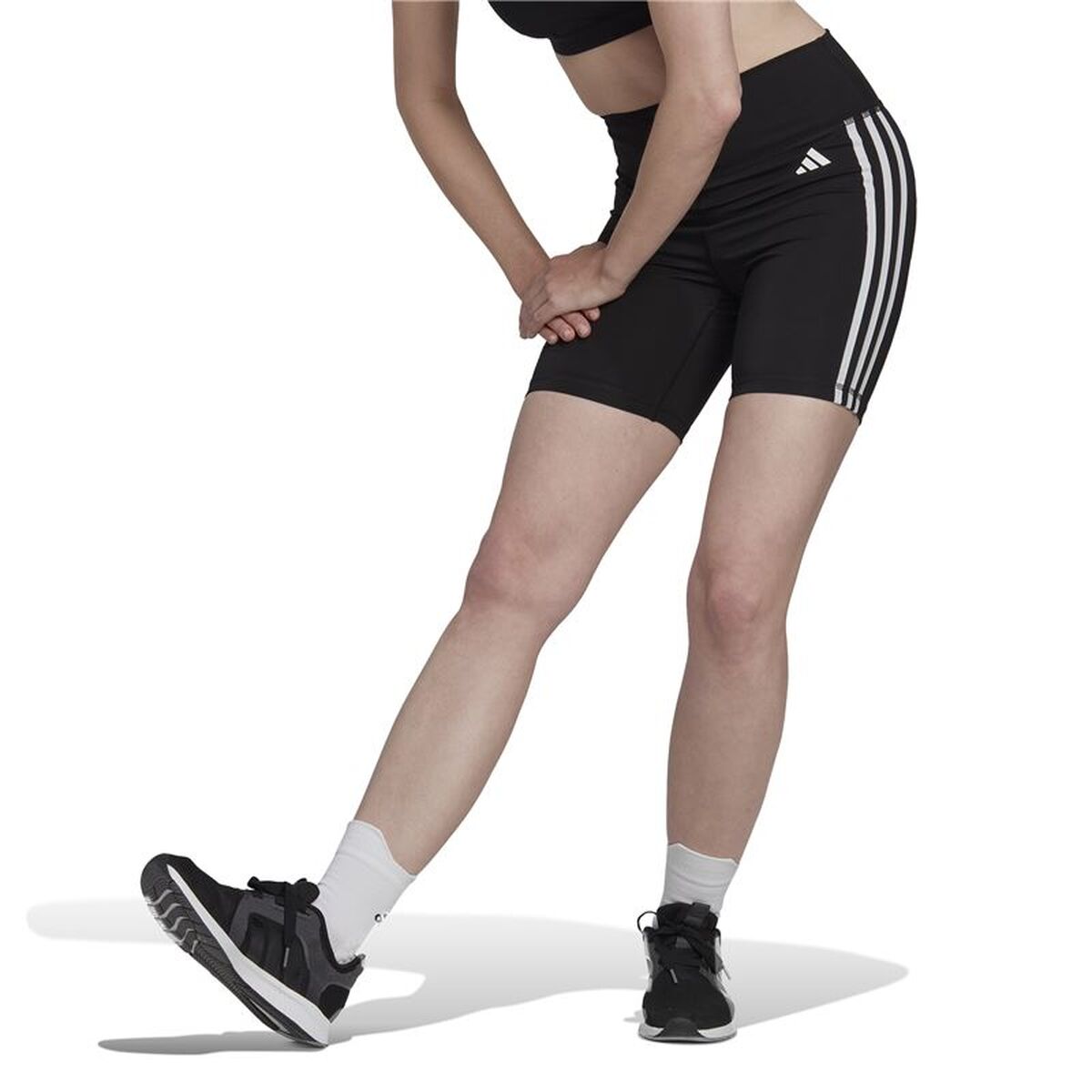 Γυναικεία Αθλητικά Σορτς Adidas Essentials High-Waisted Μαύρο