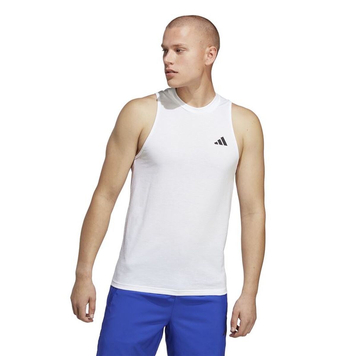 Αμάνικο Ανδρικό Mπλουζάκι Adidas Training Essentials Λευκό