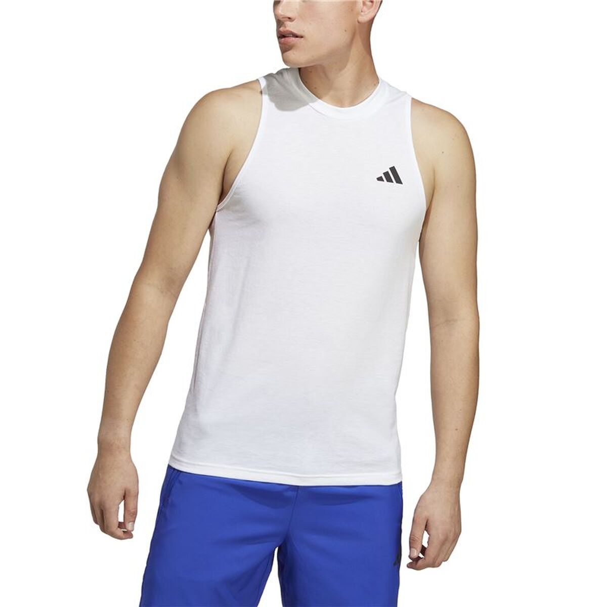 Αμάνικο Ανδρικό Mπλουζάκι Adidas Training Essentials Λευκό