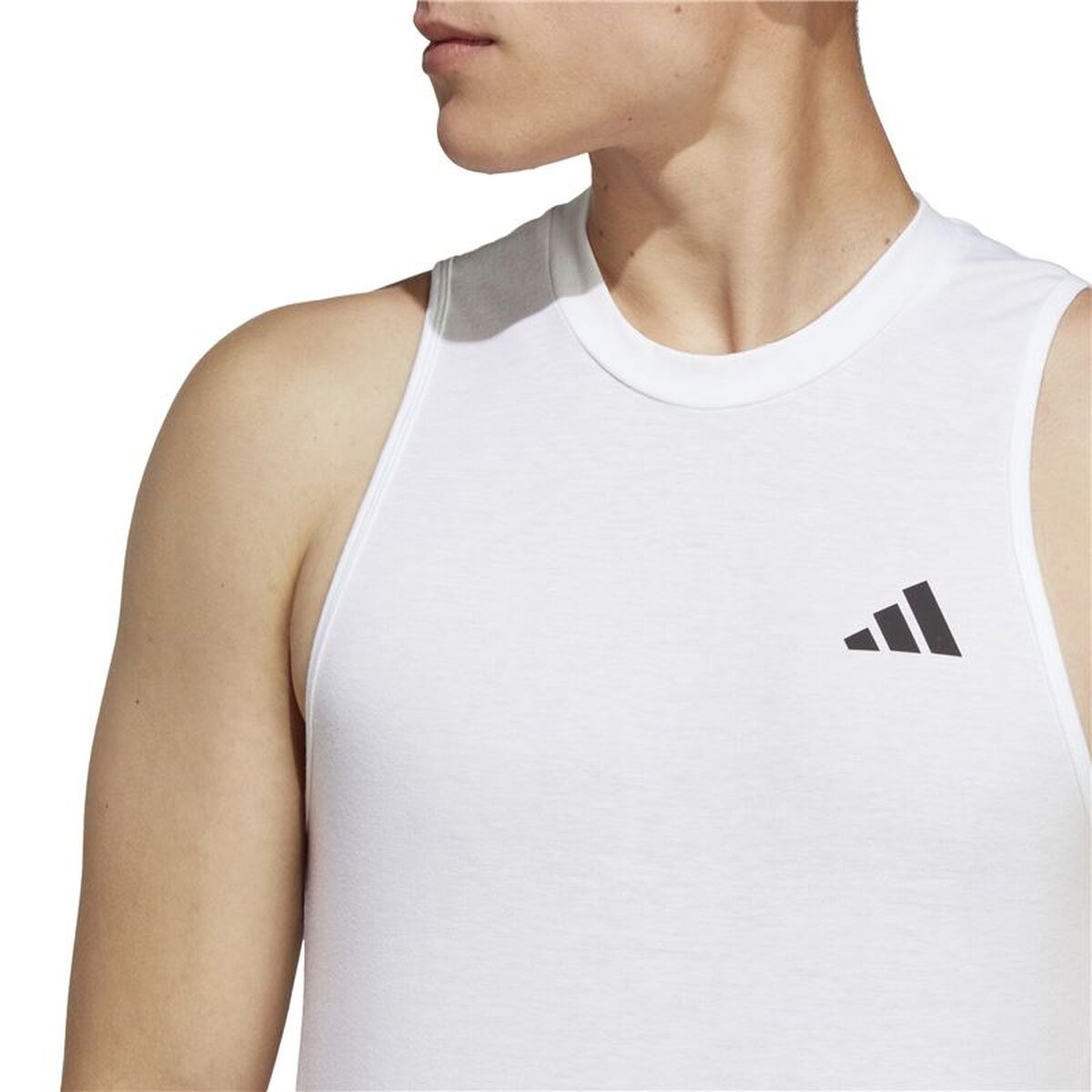 Αμάνικο Ανδρικό Mπλουζάκι Adidas Training Essentials Λευκό