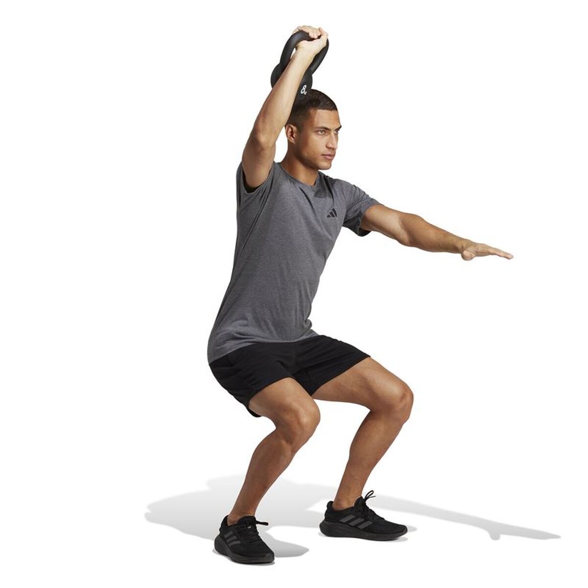 Ανδρική Μπλούζα με Κοντό Μανίκι Adidas Essentials Tr-Es Γκρι