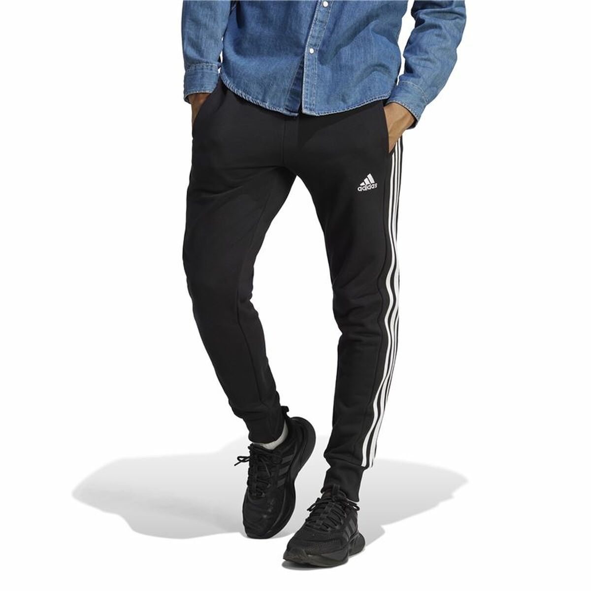 Μακρύ Αθλητικό Παντελόνι Adidas 3Bandas Ft Tc Μαύρο Άντρες