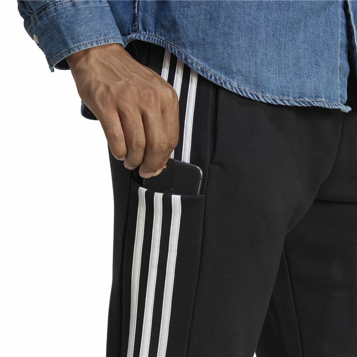 Μακρύ Αθλητικό Παντελόνι Adidas 3Bandas Ft Tc Μαύρο Άντρες