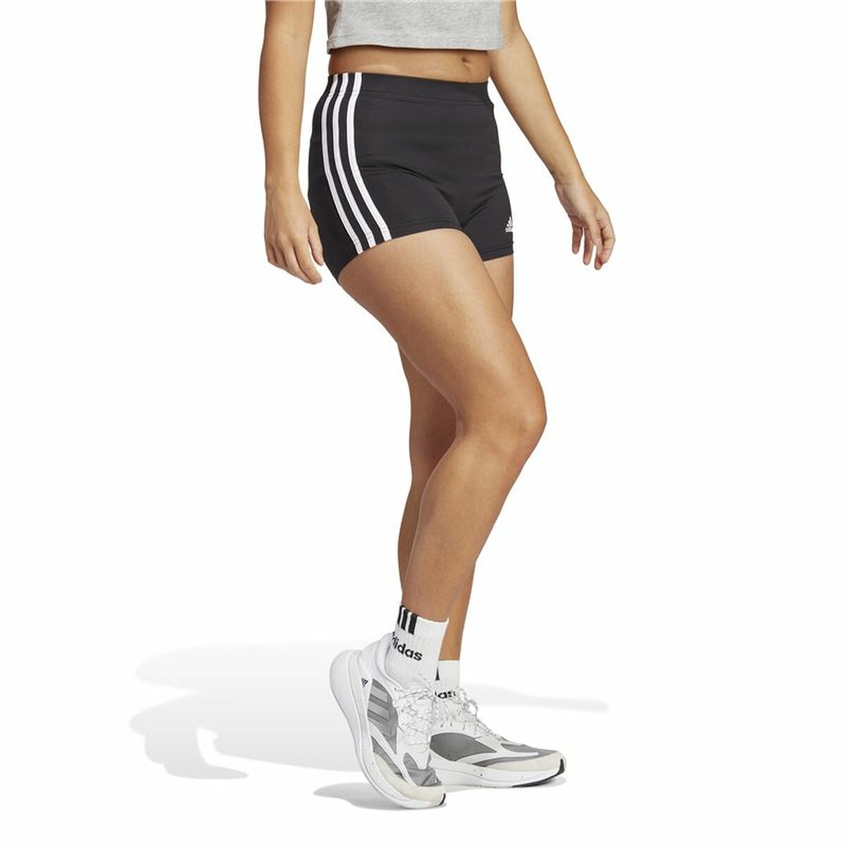 Αθλητικά Γυναικεία Κολάν Adidas Essentials Single 3S Booty Μαύρο