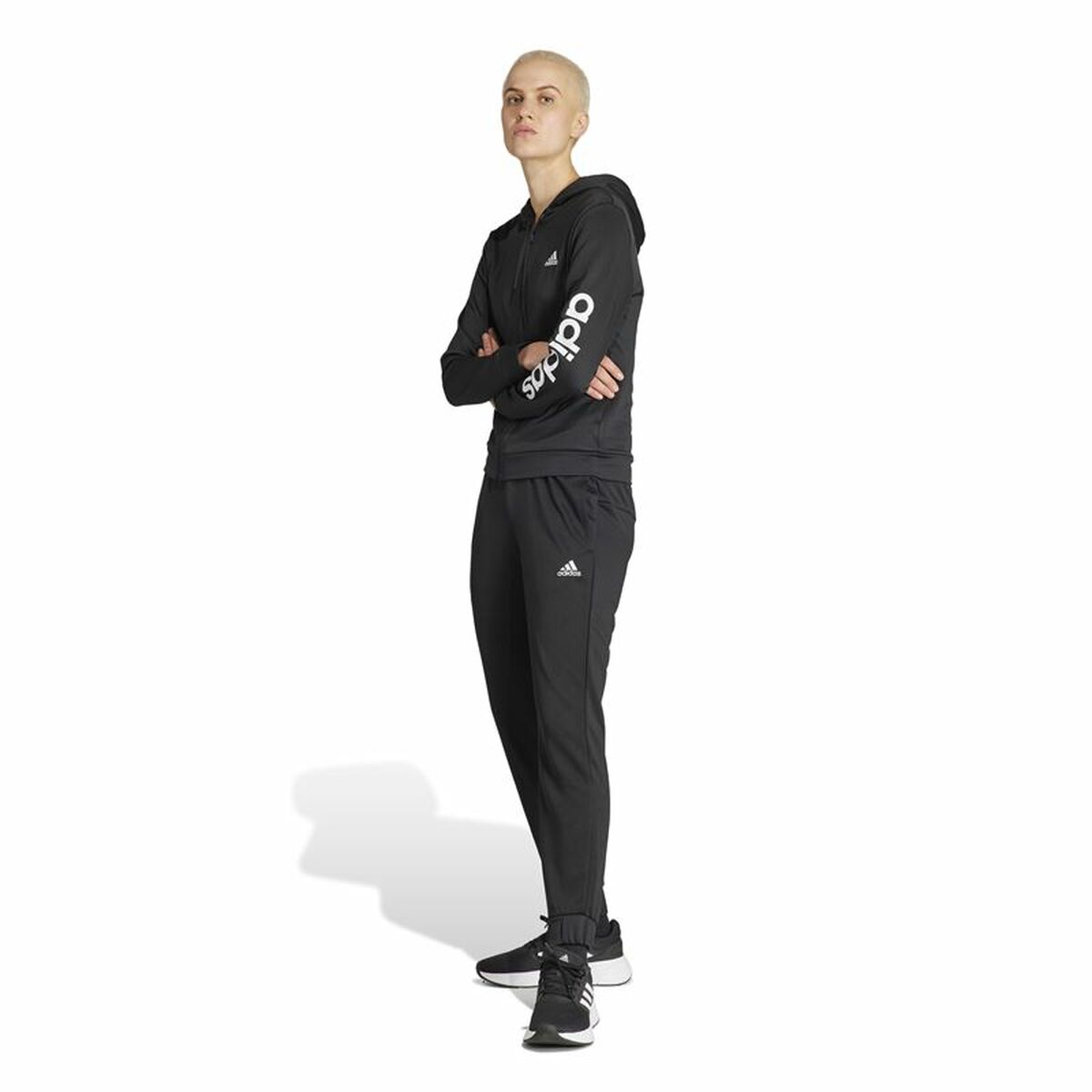Γυναικεία Αθλητική Φόρμα Adidas Linear Μαύρο