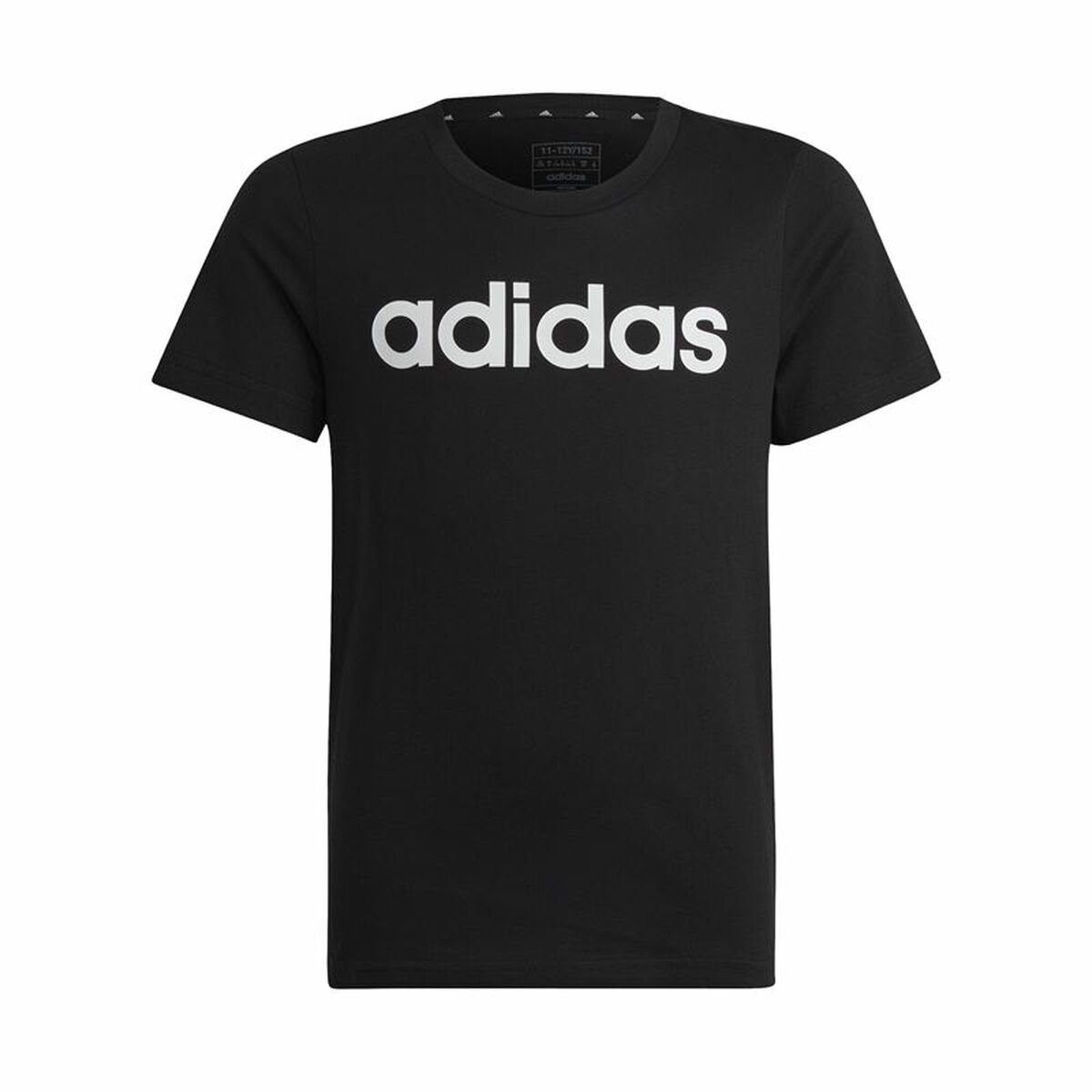 Παιδικό Μπλούζα με Κοντό Μανίκι Adidas Essentils Logo Linear Μαύρο