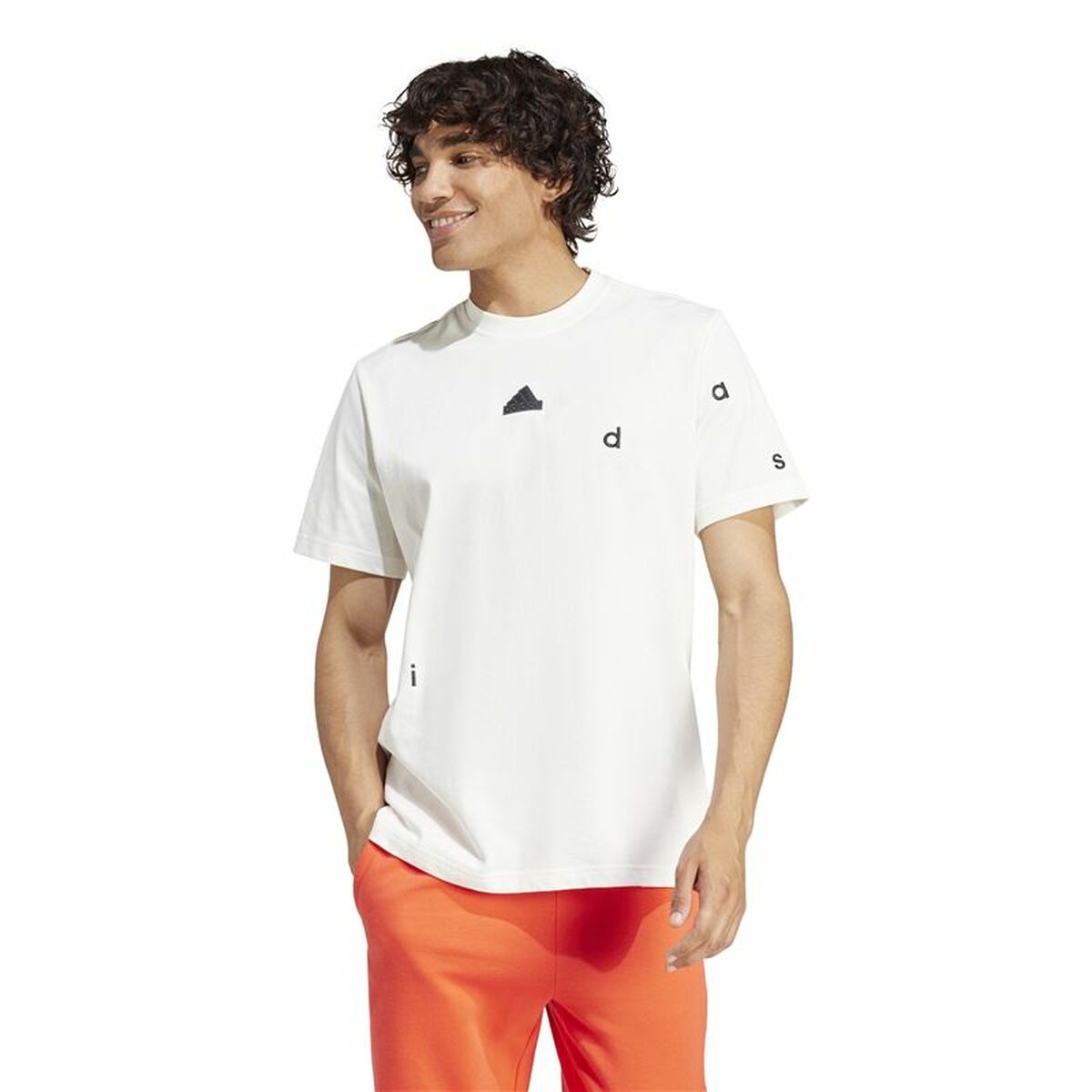 Ανδρική Μπλούζα με Κοντό Μανίκι Adidas Bl Sj Q1 Λευκό