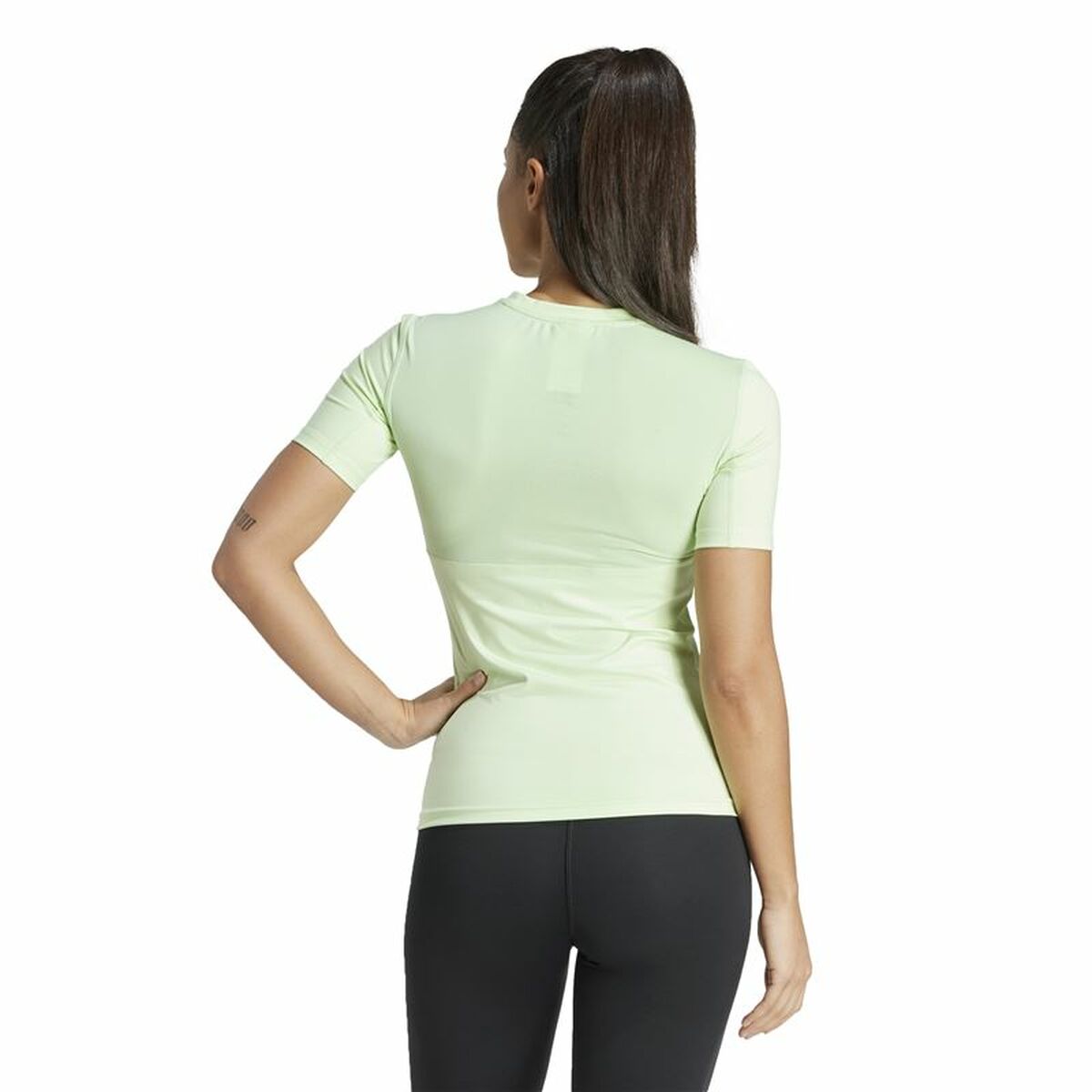 Γυναικεία Μπλούζα με Κοντό Μανίκι Adidas Essentials Techfit Train Πράσινο λιμόνι Ανοιχτό Πράσινο