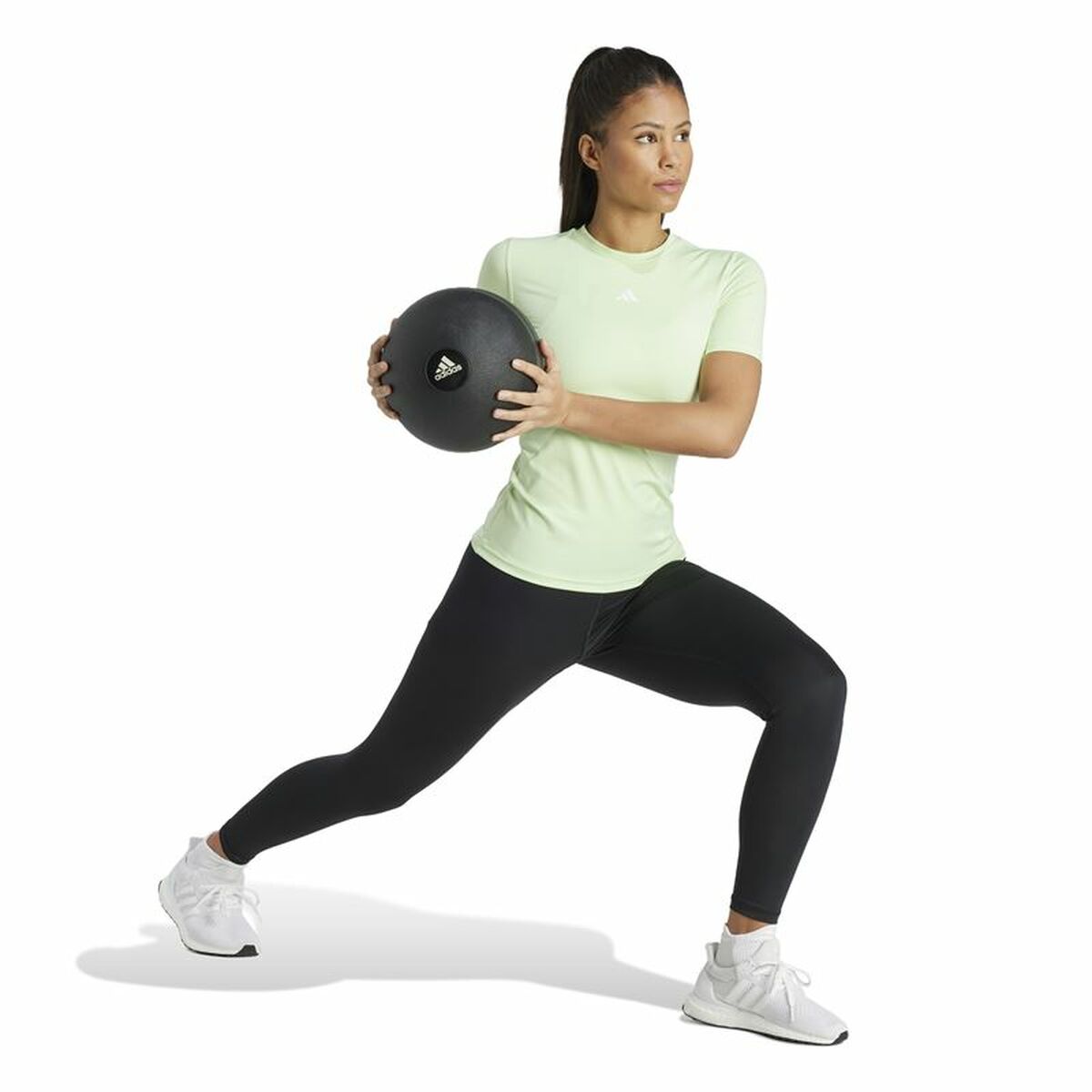 Γυναικεία Μπλούζα με Κοντό Μανίκι Adidas Essentials Techfit Train Πράσινο λιμόνι Ανοιχτό Πράσινο