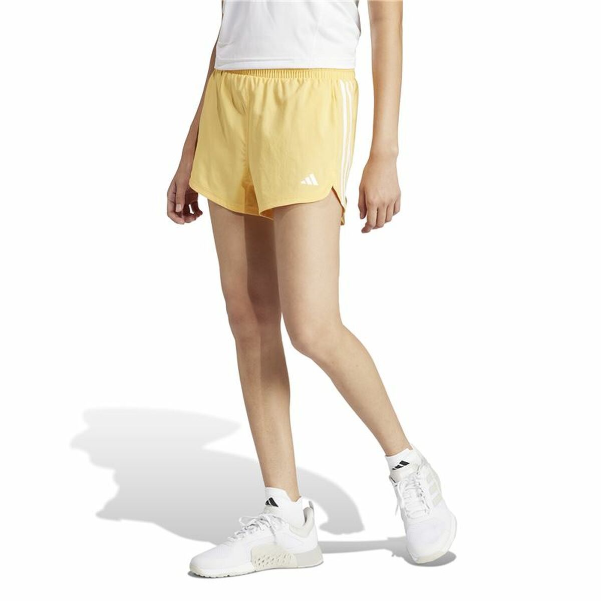 Αθλητικό Σορτς Adidas Essentials Pacer Wvn High Κίτρινο