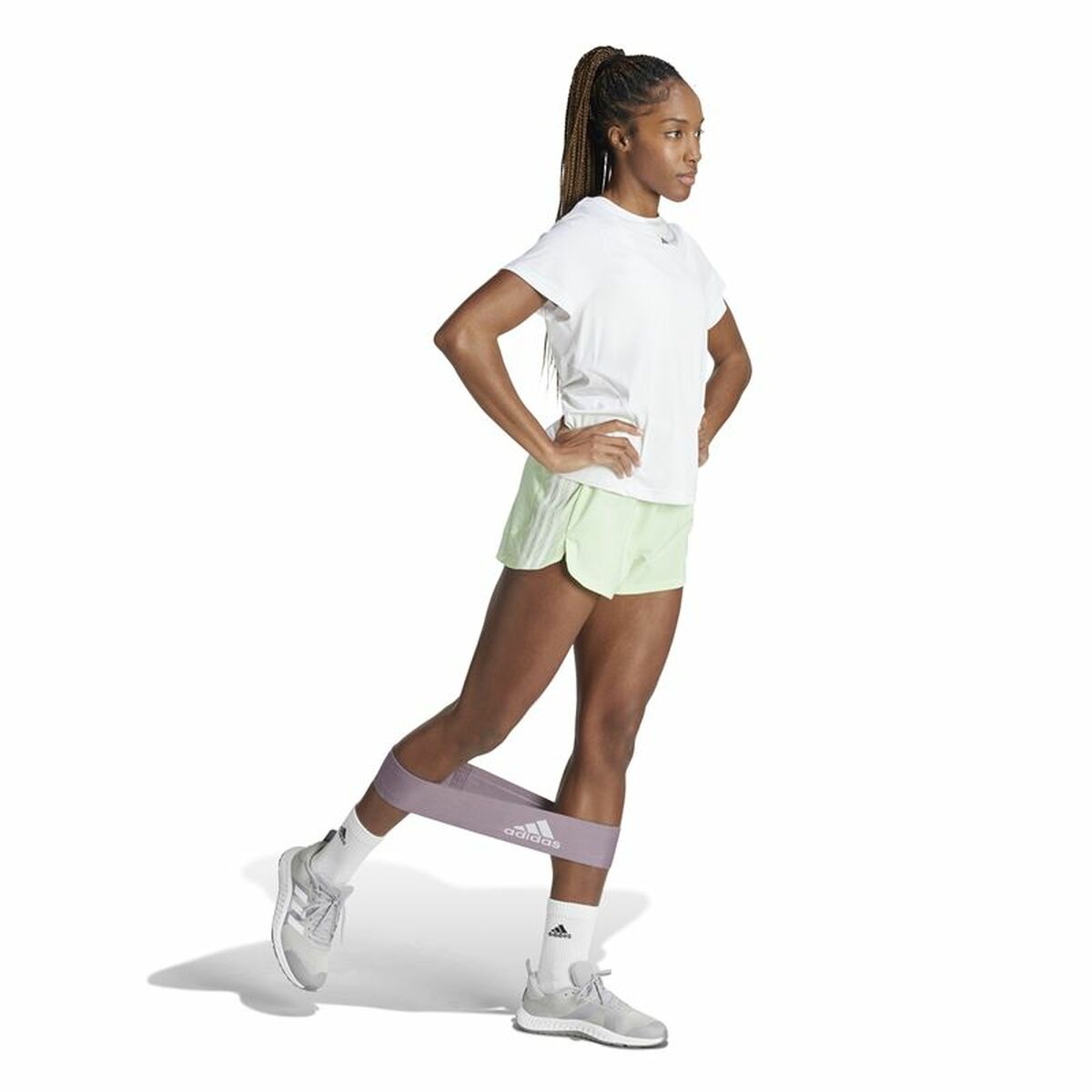 Aθλητικό Σορτς Adidas Essentials Pacer Woven High Πράσινο Ανοιχτό Πράσινο