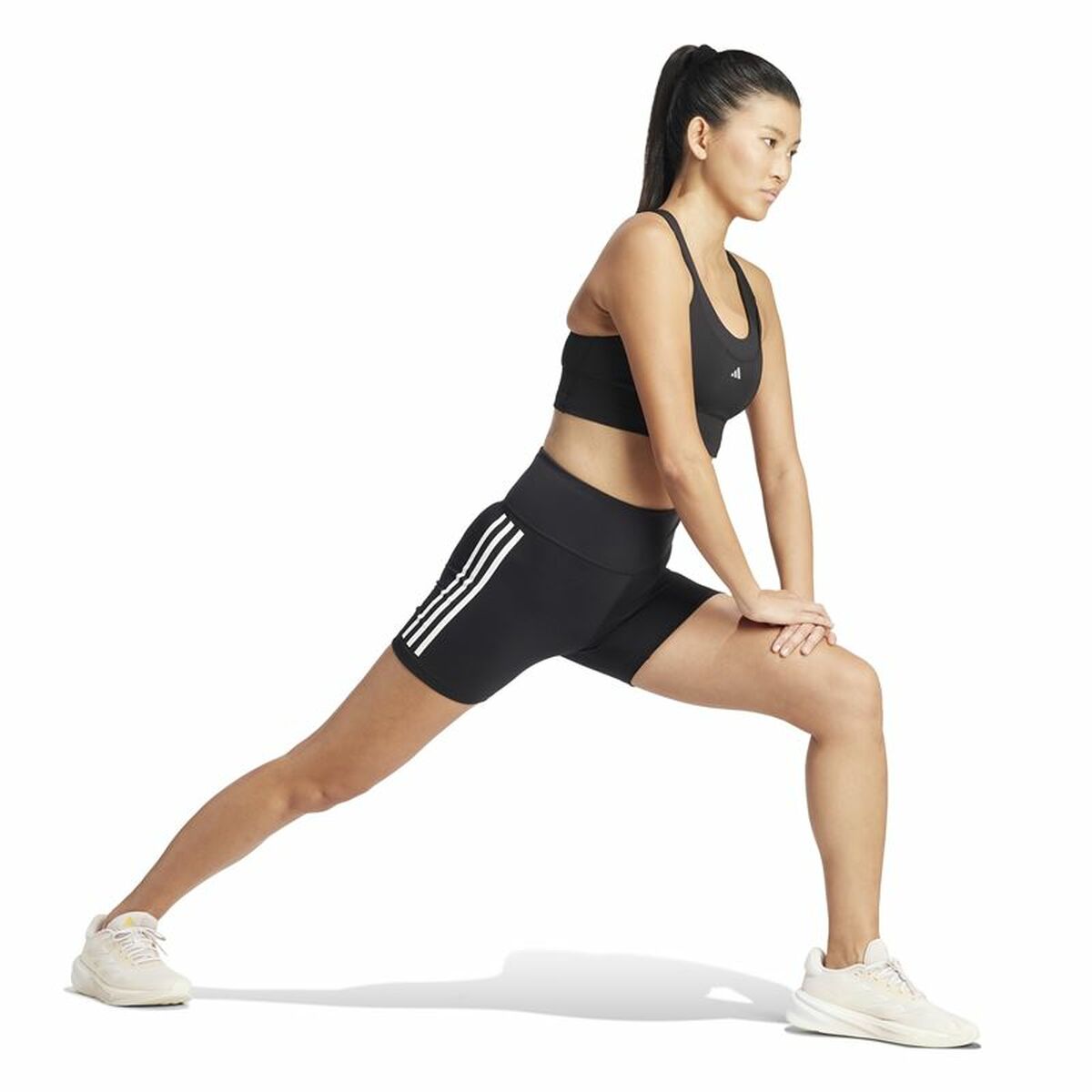 Αθλητικά Γυναικεία Κολάν Adidas Dailyrun 3Stripes 5In Μαύρο