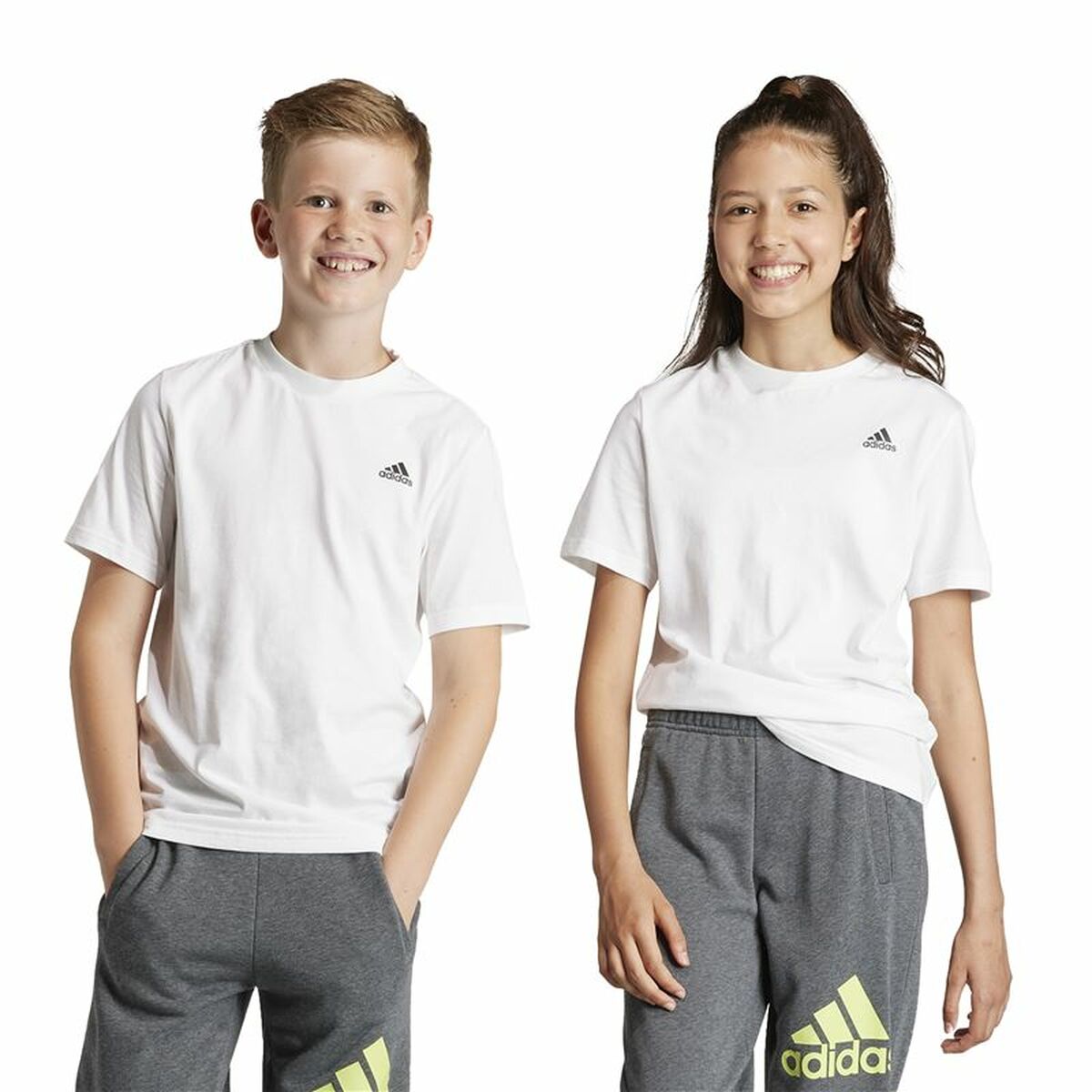 Παιδικό Μπλούζα με Κοντό Μανίκι Adidas U Sl Λευκό