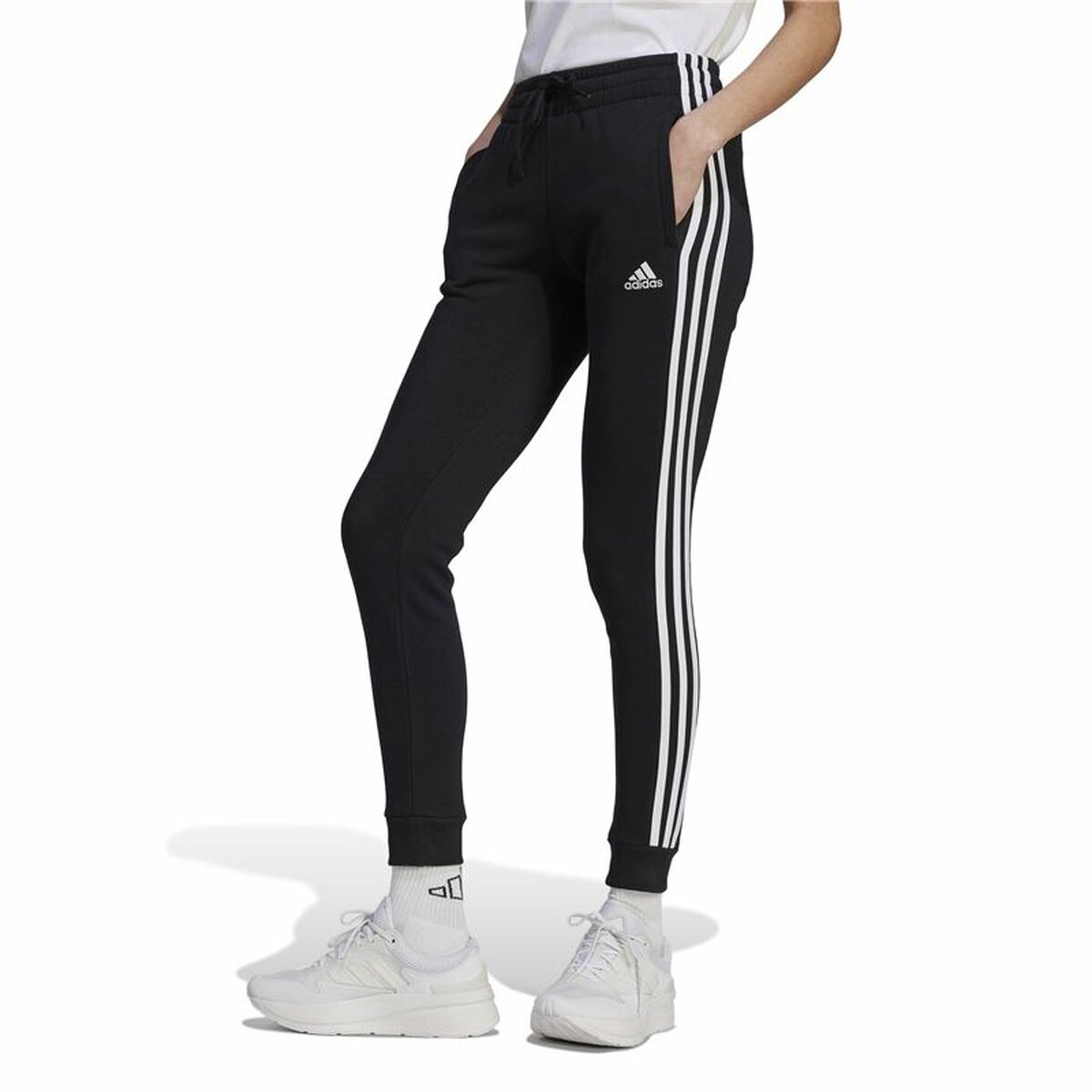 Μακρύ Αθλητικό Παντελόνι Adidas 3S Fl C Pt Μαύρο Γυναίκα