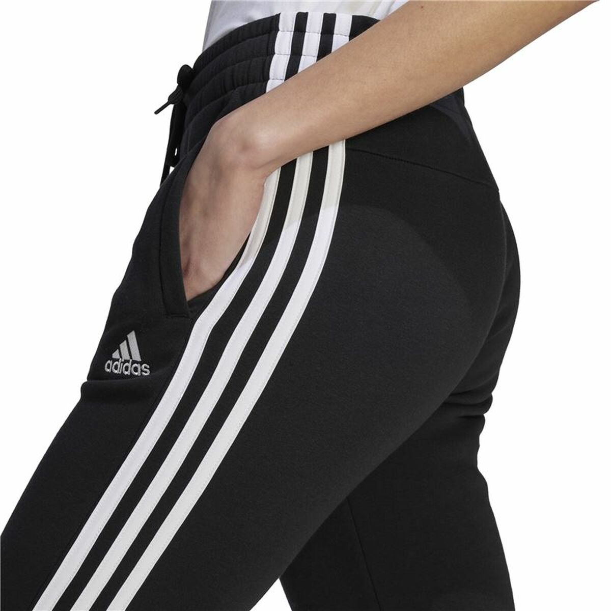Μακρύ Αθλητικό Παντελόνι Adidas 3S Fl C Pt Μαύρο Γυναίκα
