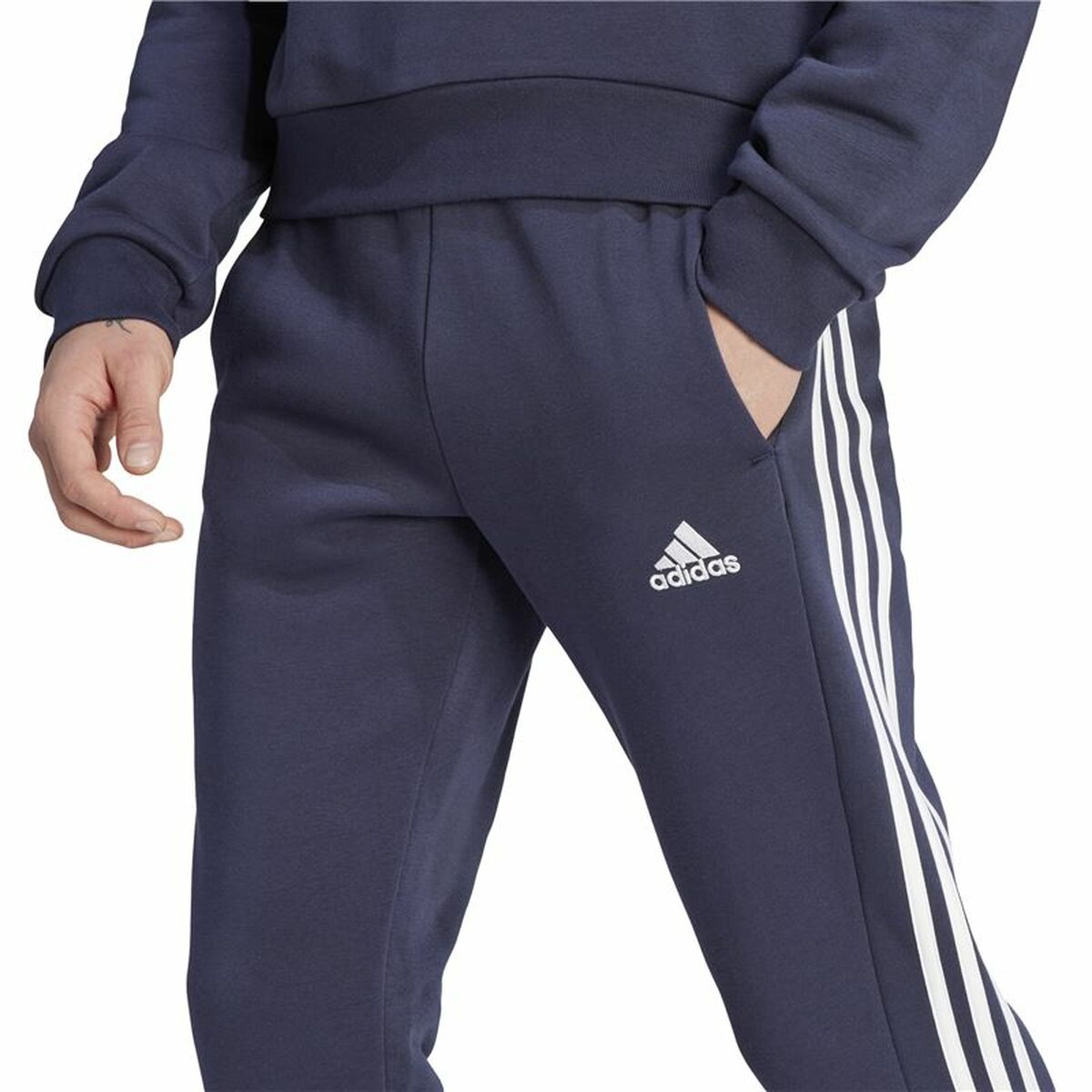 Μακρύ Αθλητικό Παντελόνι Adidas 3S Fl Tc Pt Μαύρο Άντρες