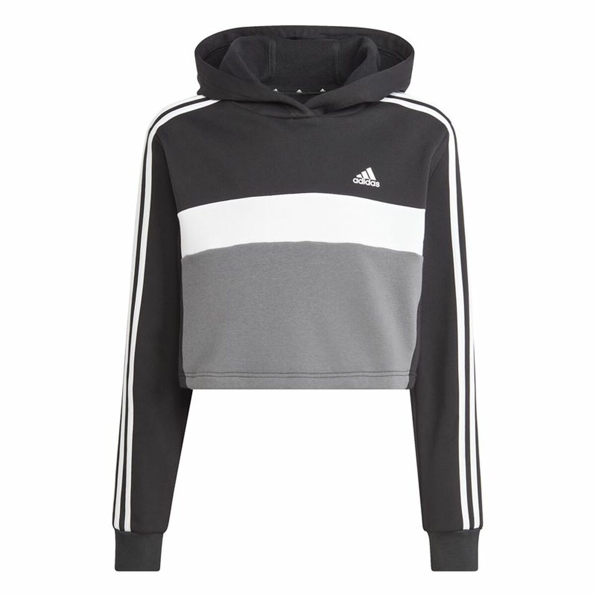 Γυναικεία Αθλητική Φόρμα Adidas Tiberio 3- Stripes Colorblock Μαύρο Γκρι