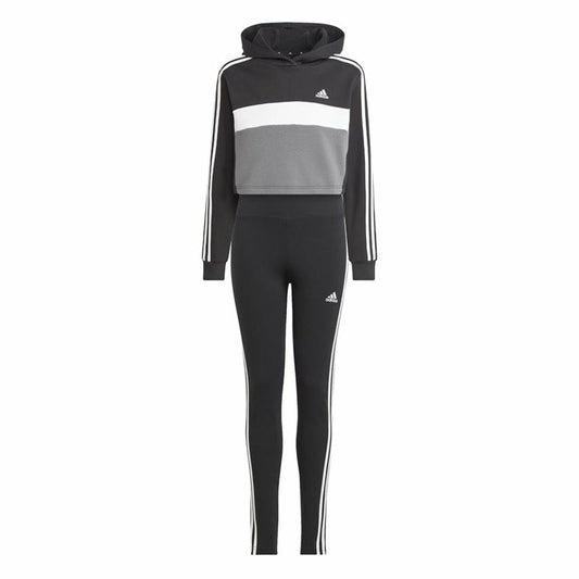 Γυναικεία Αθλητική Φόρμα Adidas Tiberio 3- Stripes Colorblock Μαύρο Γκρι