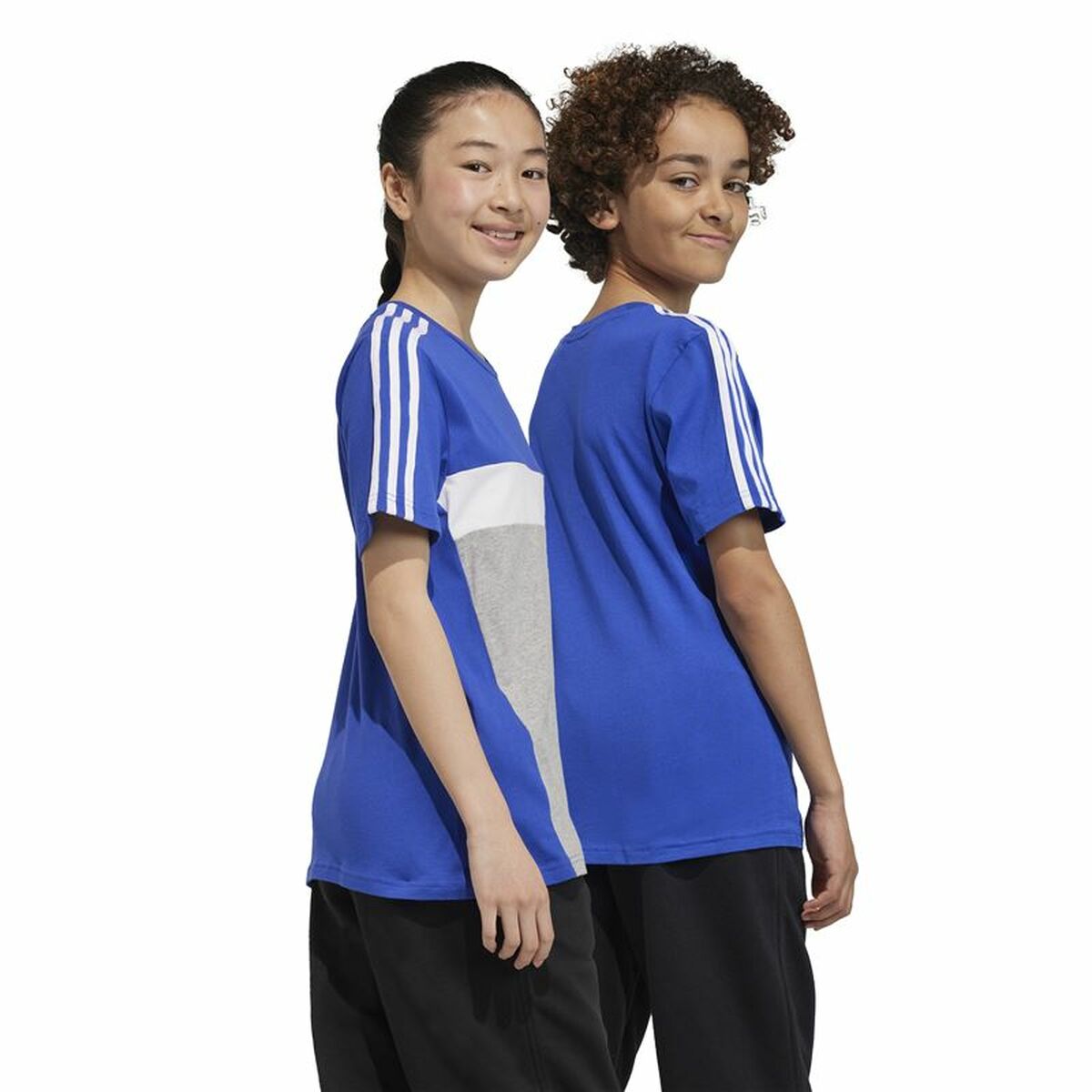 Παιδικό Μπλούζα με Κοντό Μανίκι Adidas 3S Tib Μπλε