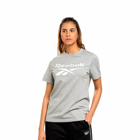 Γυναικεία Μπλούζα με Κοντό Μανίκι Reebok Identity Big Logo Γκρι Ανοιχτό Γκρι