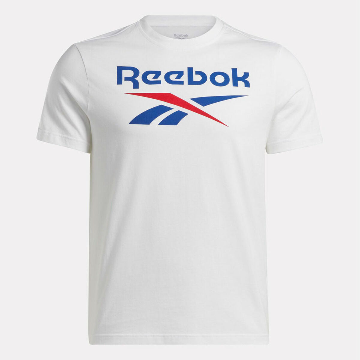 Ανδρική Μπλούζα με Κοντό Μανίκι Reebok Identity Big Stacked Logo Λευκό