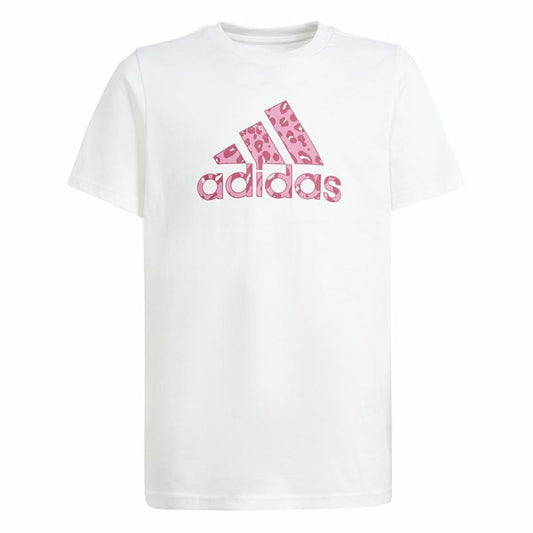 Παιδικό Μπλούζα με Κοντό Μανίκι Adidas G Animal Λευκό