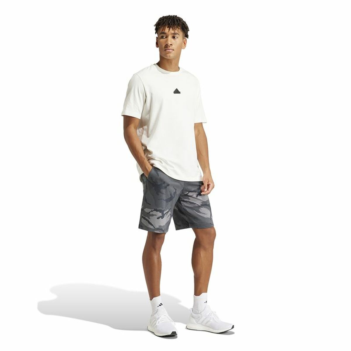 Aθλητικό Σορτς Adidas Camo Γκρι