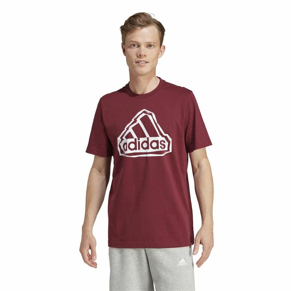 Ανδρική Μπλούζα με Κοντό Μανίκι Adidas Fld Bos Καφέ Μπορντό