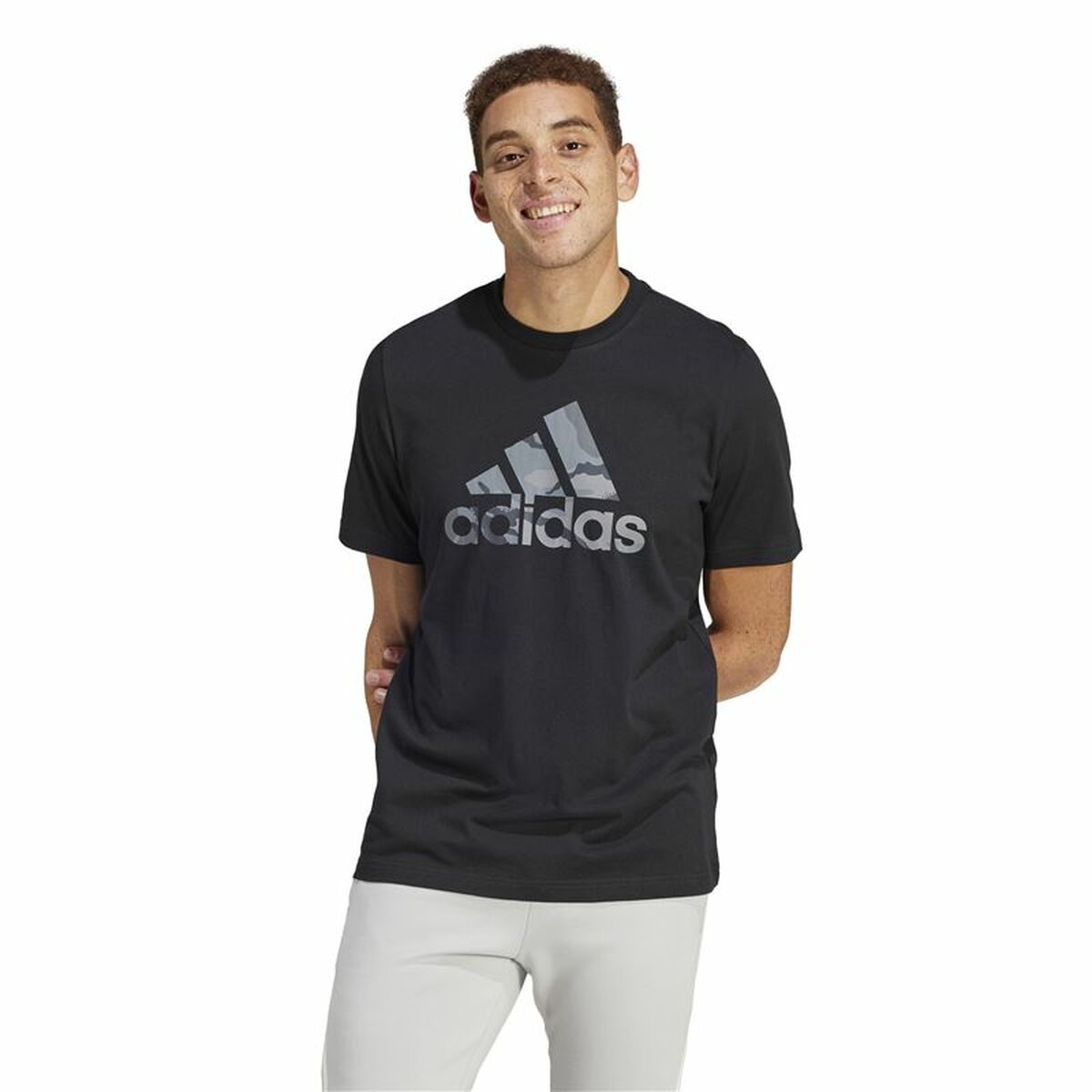 Ανδρική Μπλούζα με Κοντό Μανίκι Adidas Camo G 1 Μαύρο