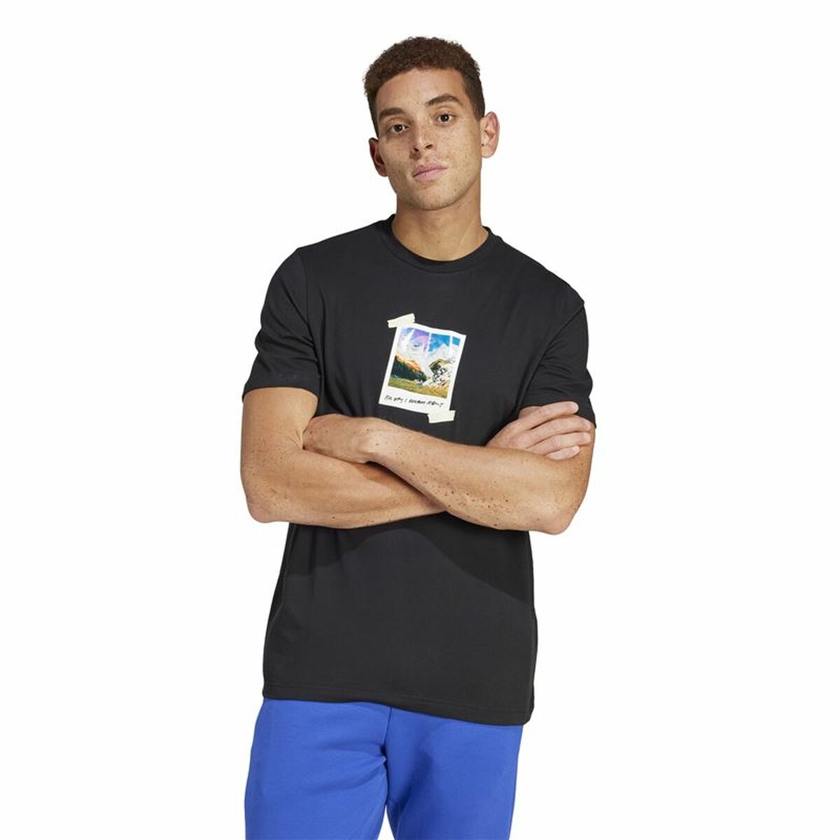 Ανδρική Μπλούζα με Κοντό Μανίκι Adidas All Day I Dream Μαύρο