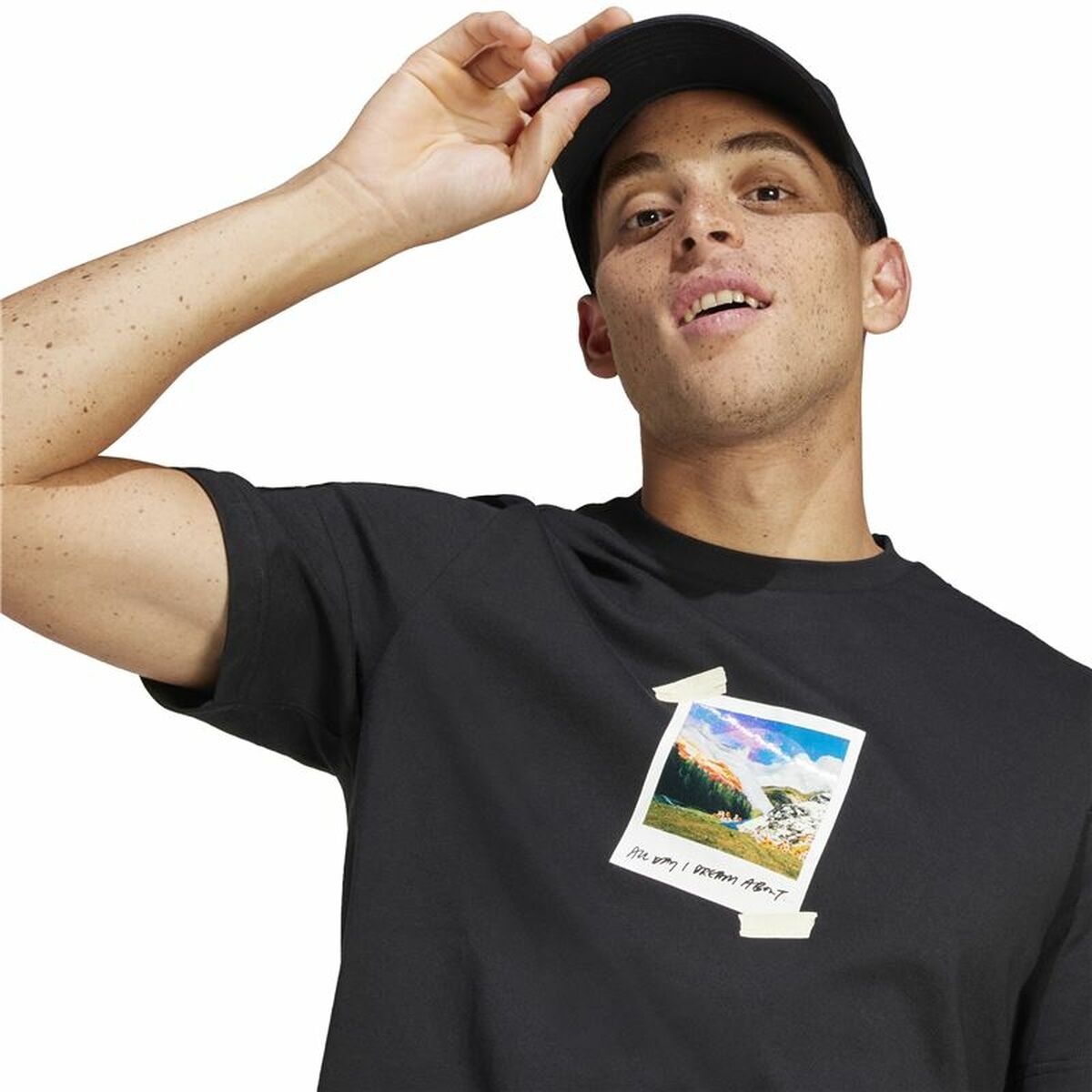 Ανδρική Μπλούζα με Κοντό Μανίκι Adidas All Day I Dream Μαύρο