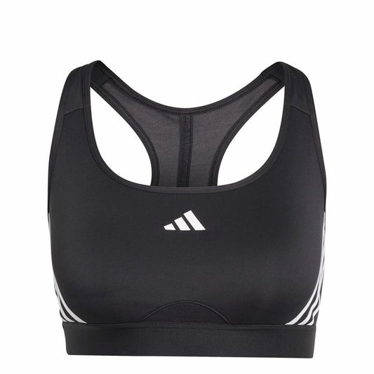 Αθλητικό σουτιέν Adidas Essentials Powereact Mid Μαύρο