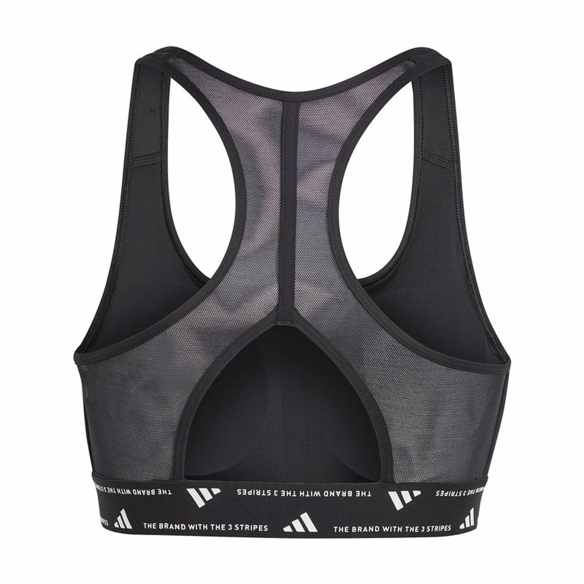 Αθλητικό σουτιέν Adidas Essentials Powereact Mid Μαύρο