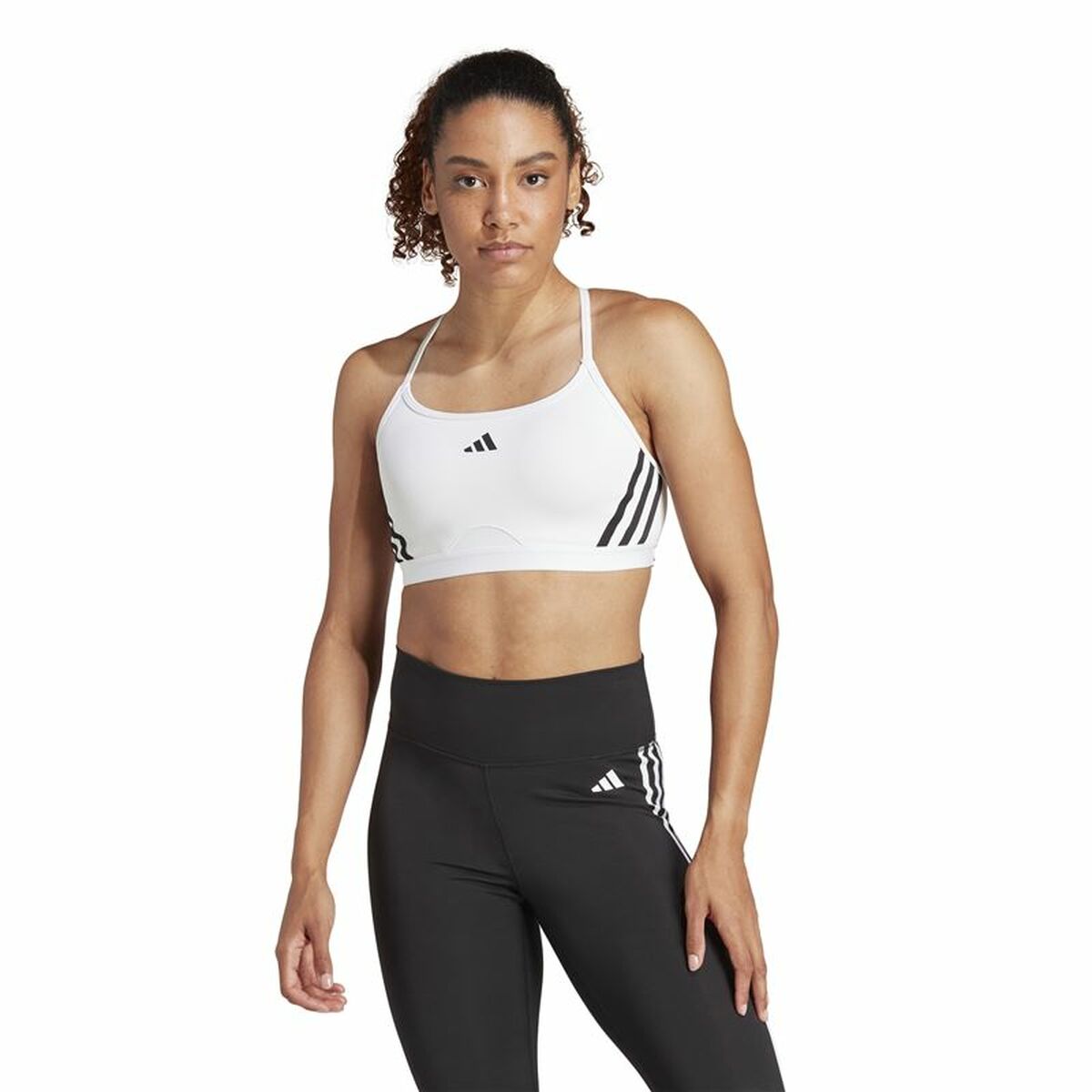 Αθλητικό σουτιέν Adidas Essentials Aeroreact 3 Λευκό