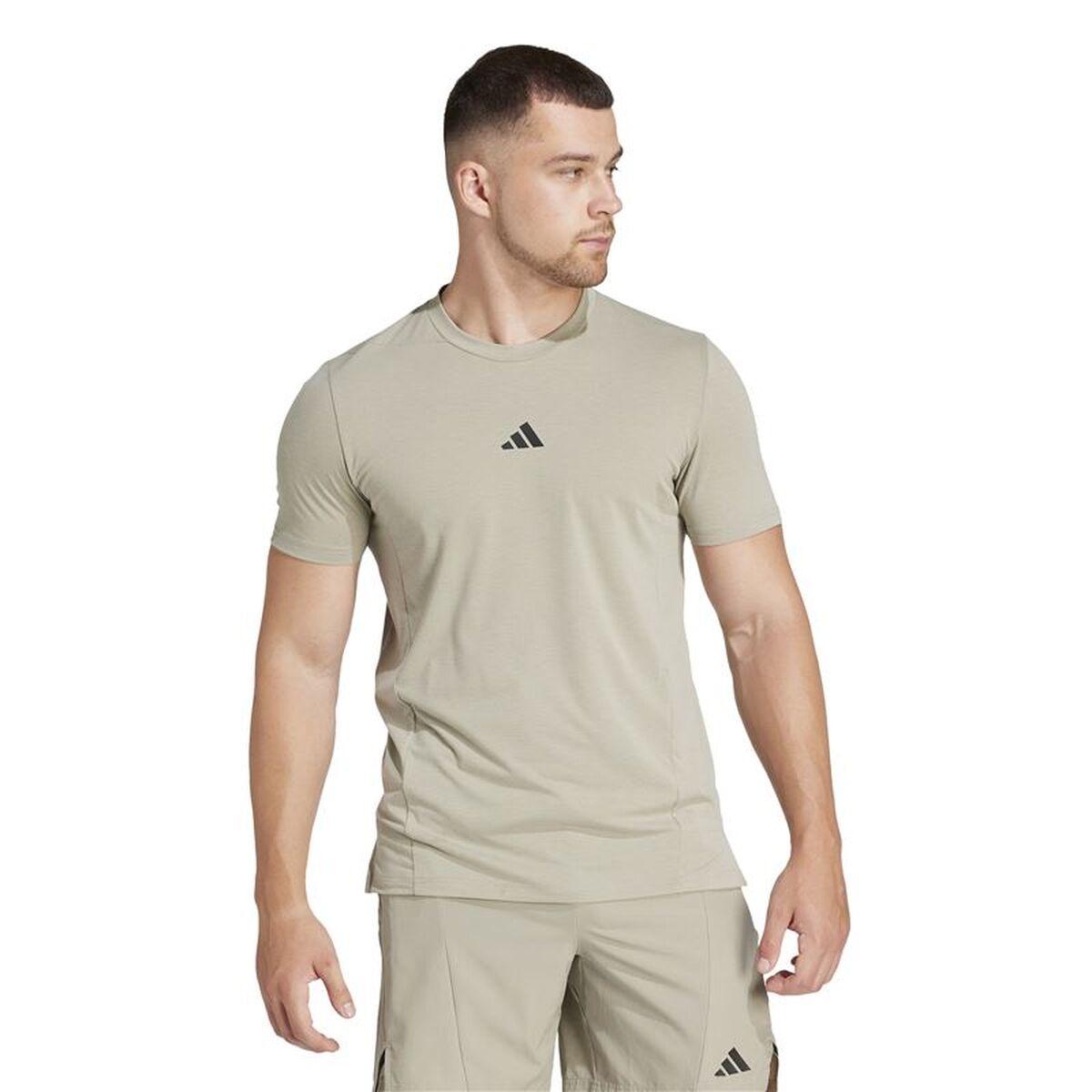 Ανδρική Μπλούζα με Κοντό Μανίκι Adidas Essentials D4T Γκρι