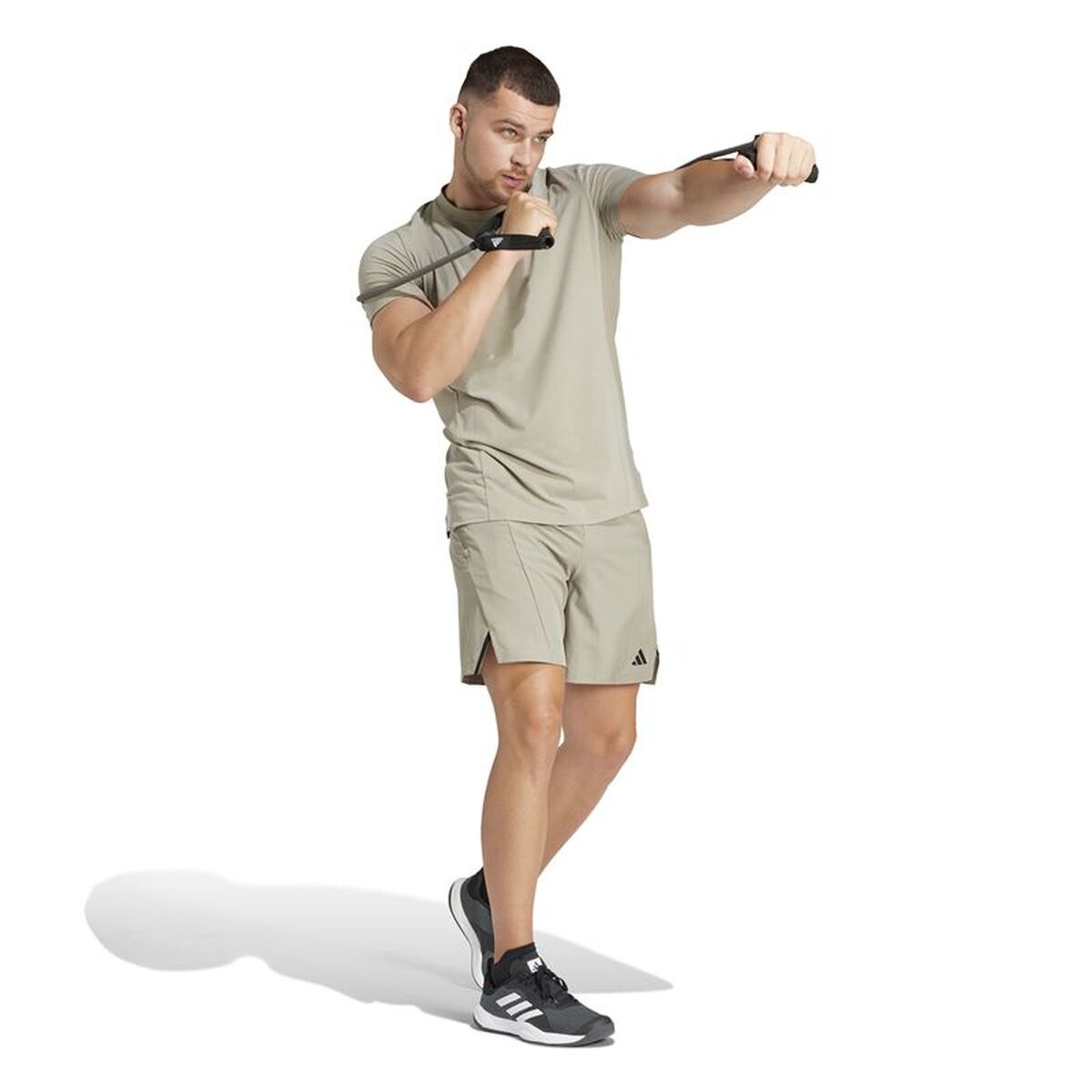Ανδρική Μπλούζα με Κοντό Μανίκι Adidas Essentials D4T Γκρι