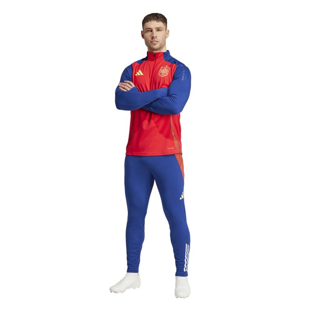 Μπλουζάκι Γυμναστικής για Ενήλικες Adidas España Tr Top Κόκκινο