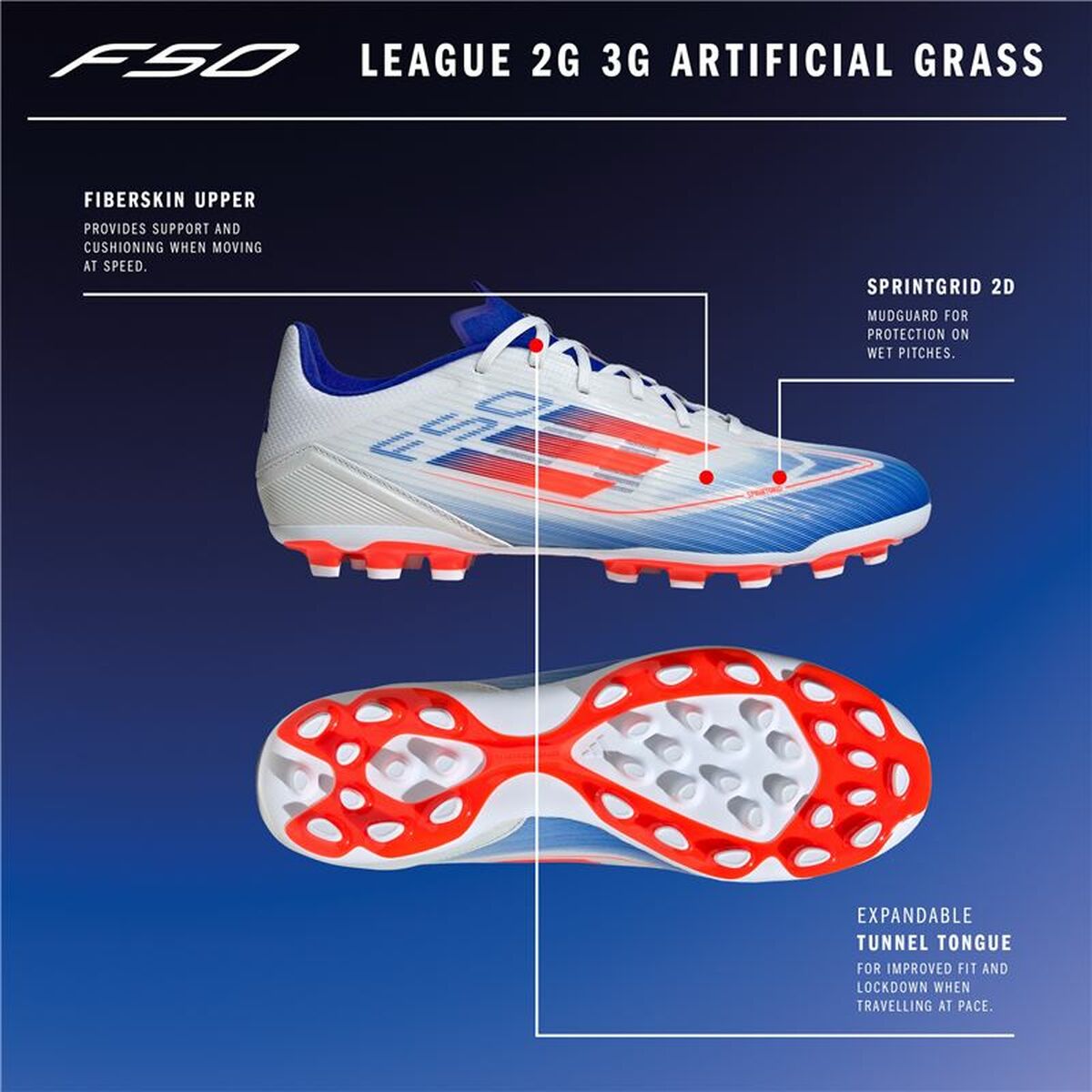 Μπάλες Ποδοσφαίρου για Ενήλικες Adidas F50 League Λευκό