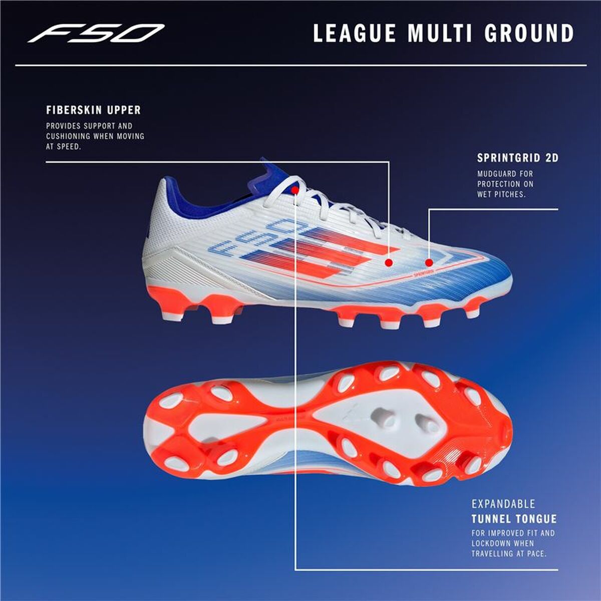 Μπάλες Ποδοσφαίρου για Ενήλικες Adidas F50 League Λευκό