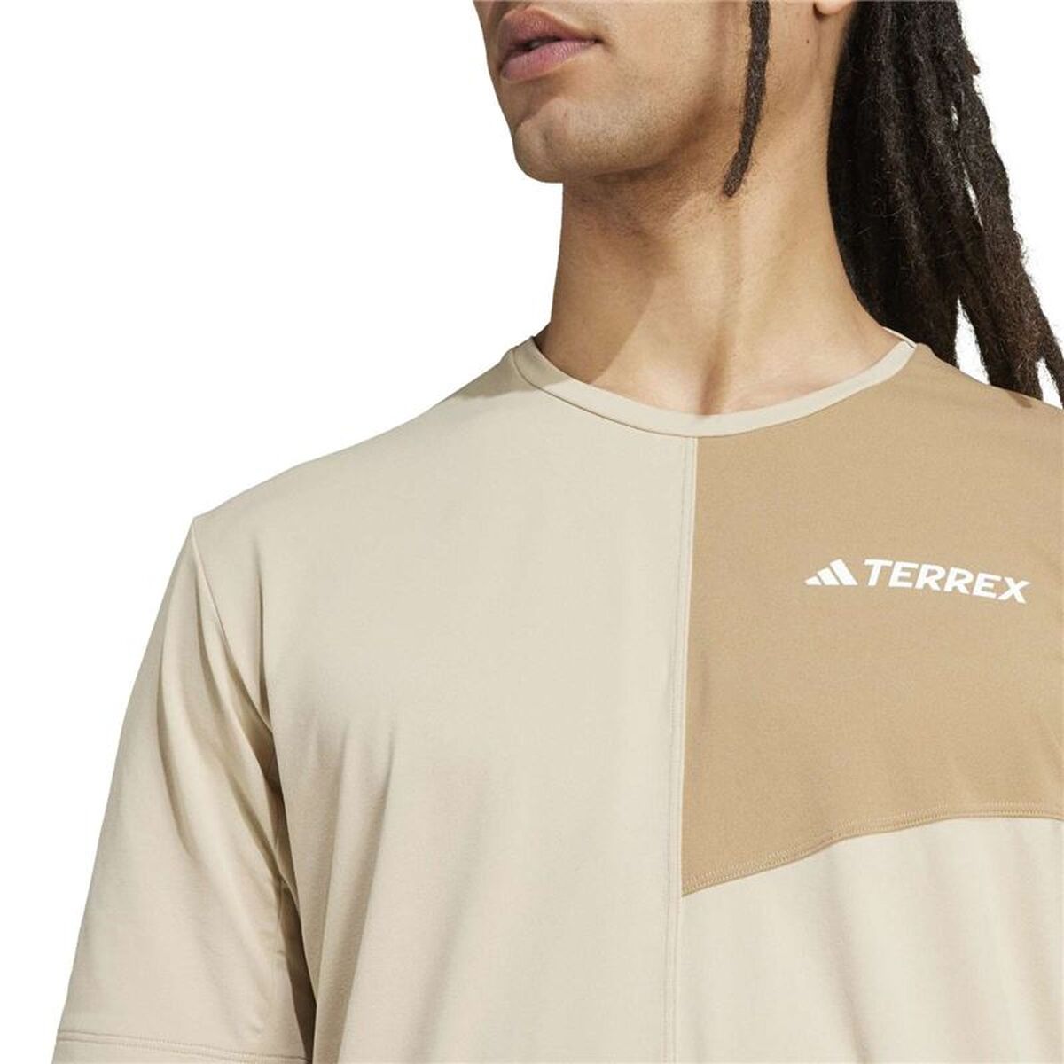 Ανδρική Μπλούζα με Κοντό Μανίκι Adidas Μπεζ