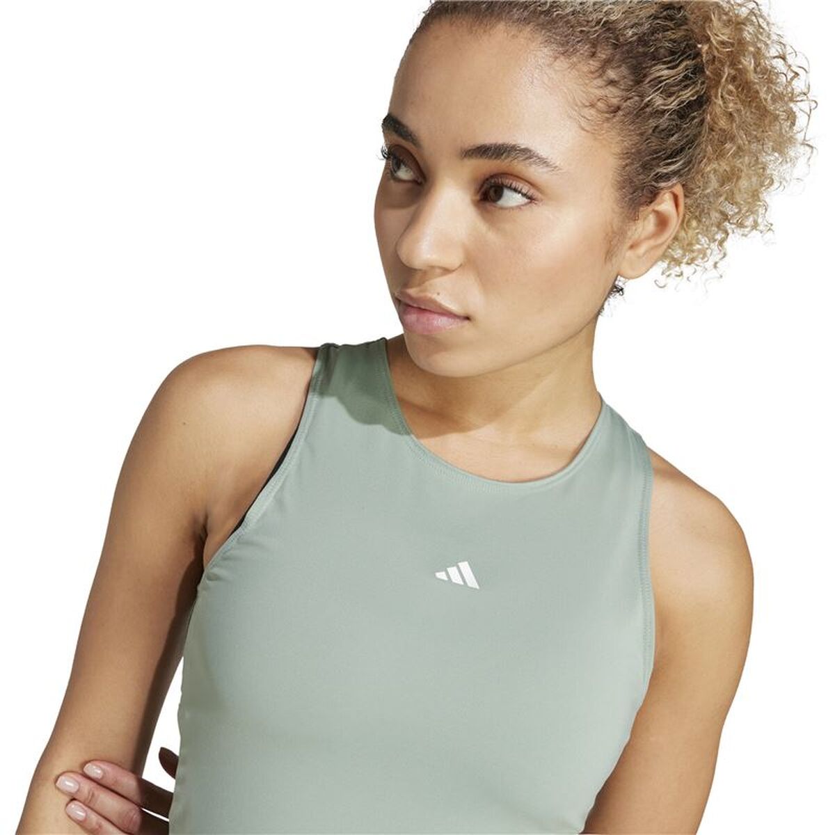 Αμάνικο Γυναικείο Mπλουζάκι Adidas Techfit Train Tk Μπλε Fitness