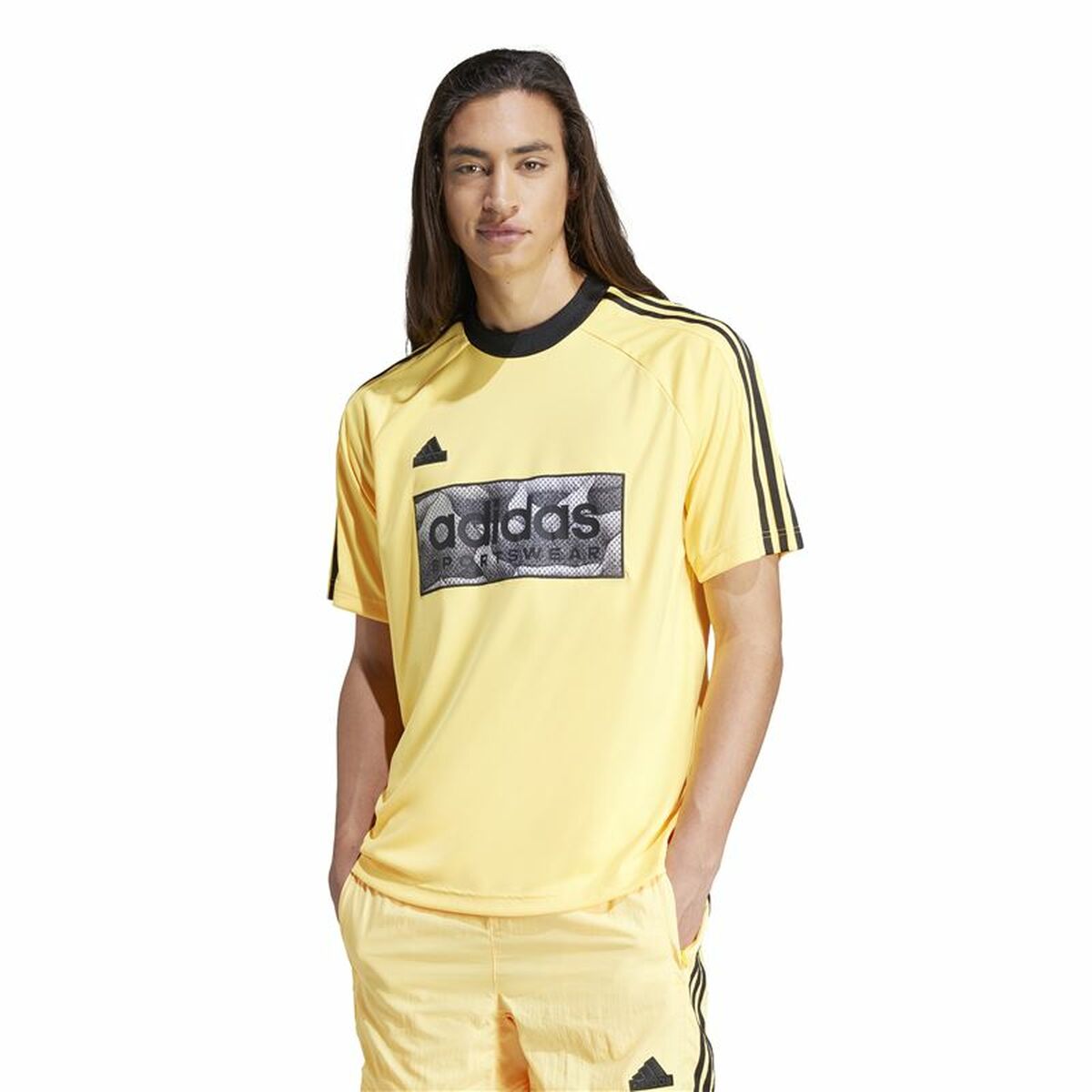 Ανδρική Μπλούζα με Κοντό Μανίκι Adidas Tiro Aop Κίτρινο