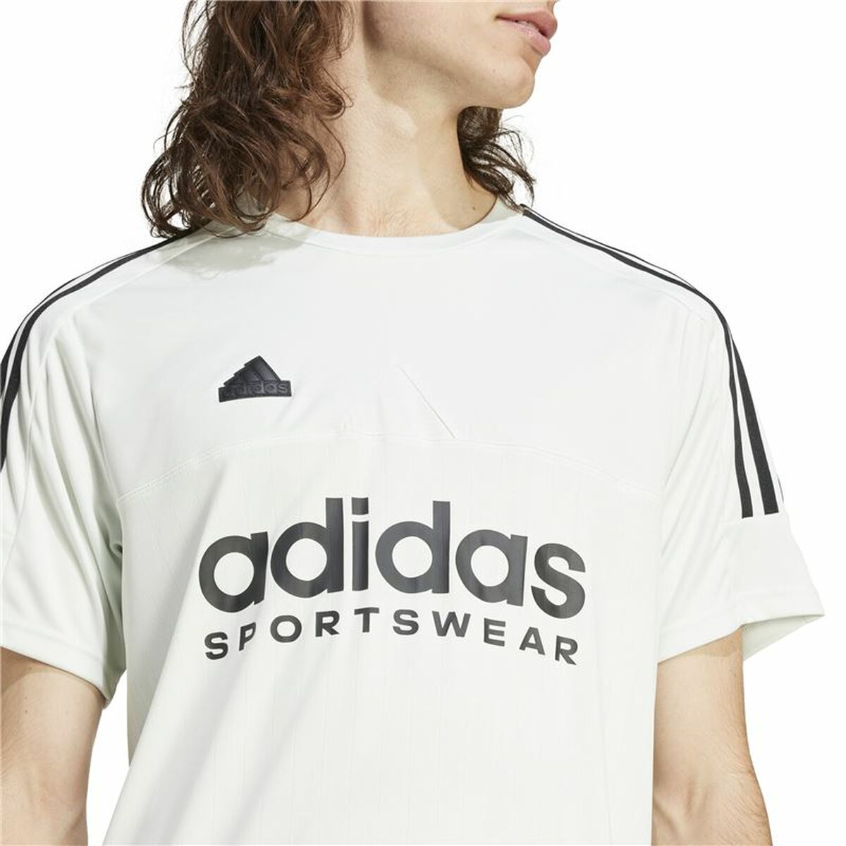 Ανδρική Μπλούζα με Κοντό Μανίκι Adidas Tiro Q1 Λευκό