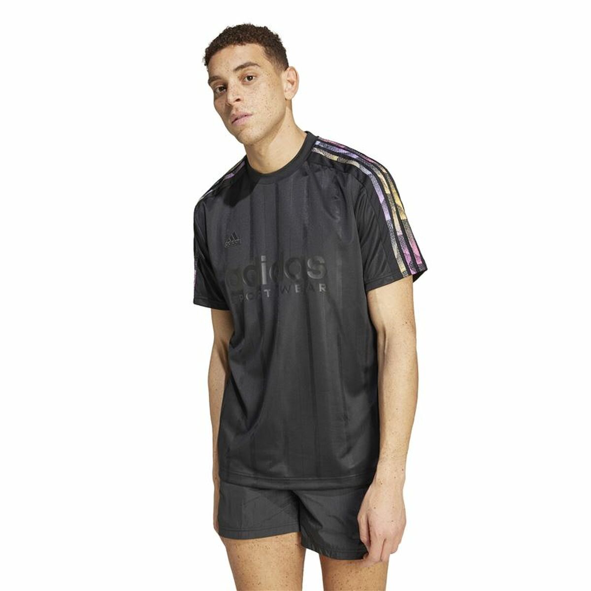 Ανδρική Μπλούζα με Κοντό Μανίκι Adidas Tiro Q2 Μαύρο