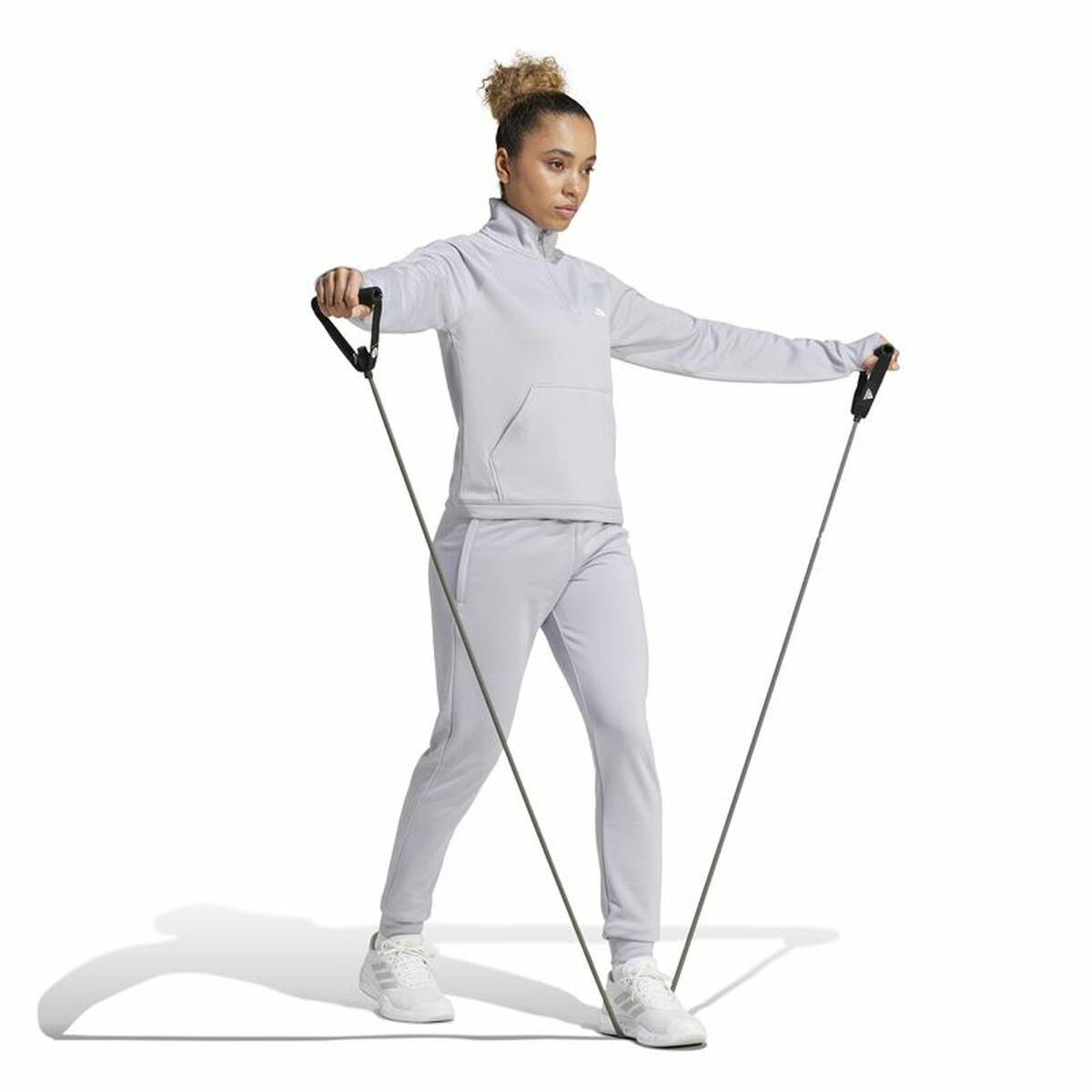 Μακρύ Αθλητικό Παντελόνι Adidas Aeroready Game Go Γκρι Γυναίκα