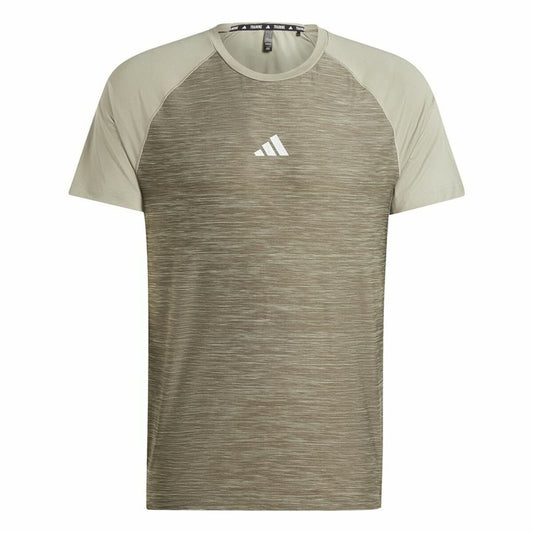 Ανδρική Μπλούζα με Κοντό Μανίκι Adidas Gym+ 3 Bandas Καφέ