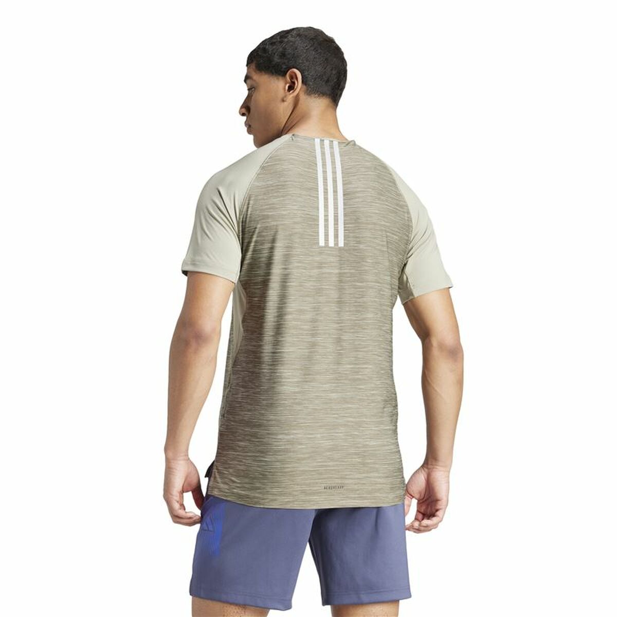 Ανδρική Μπλούζα με Κοντό Μανίκι Adidas Gym+ 3 Bandas Καφέ