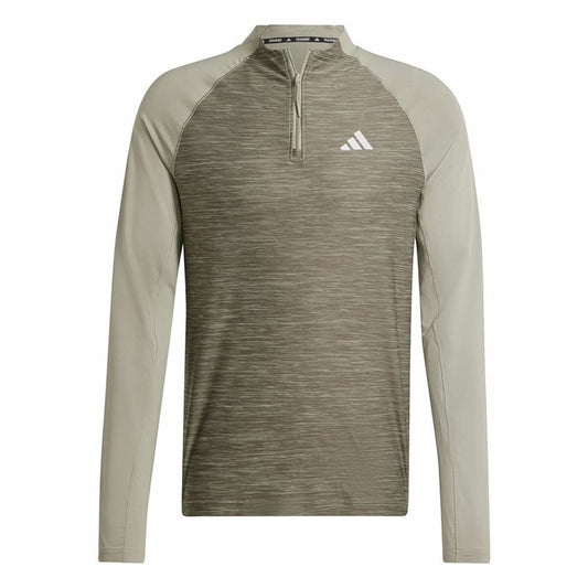 Ανδρική Μπλούζα με Μακρύ Μανίκι Adidas Gym+ 3 Bandas 1/4Zip Καφέ
