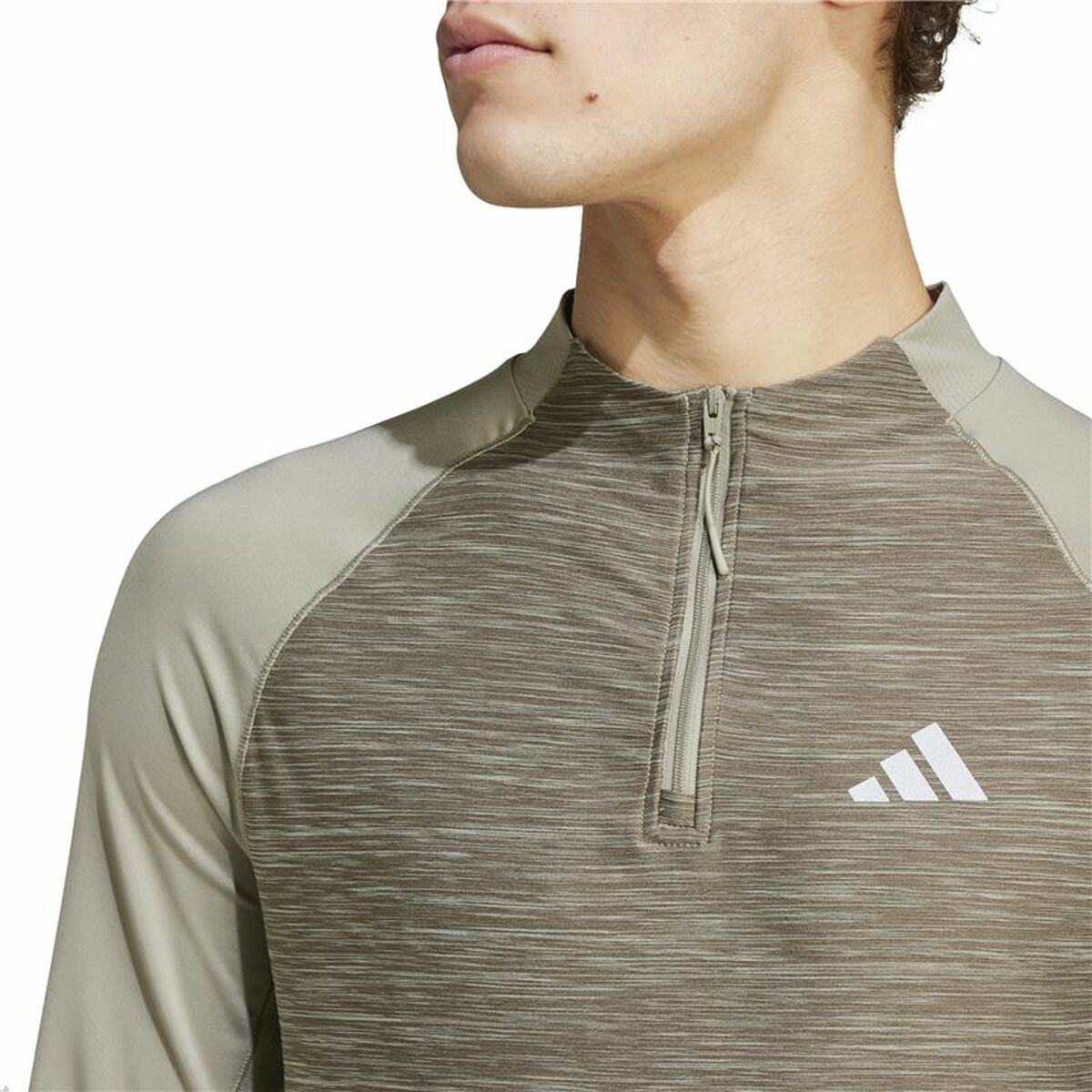 Ανδρική Μπλούζα με Μακρύ Μανίκι Adidas Gym+ 3 Bandas 1/4Zip Καφέ
