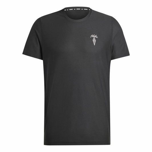 Ανδρική Μπλούζα με Κοντό Μανίκι Adidas Running Ice Cream Graphic Μαύρο